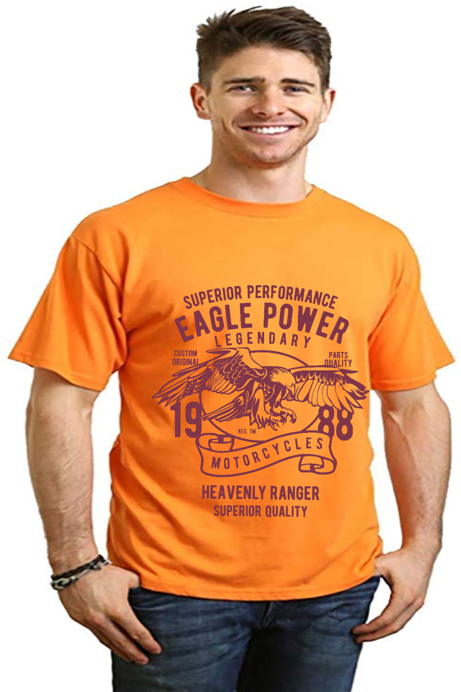 Spun Bamboo Eagle Power Men's Bamboo Viscose/Organic Cotton Short Sleeve Graphic T-Shirt — main product shot