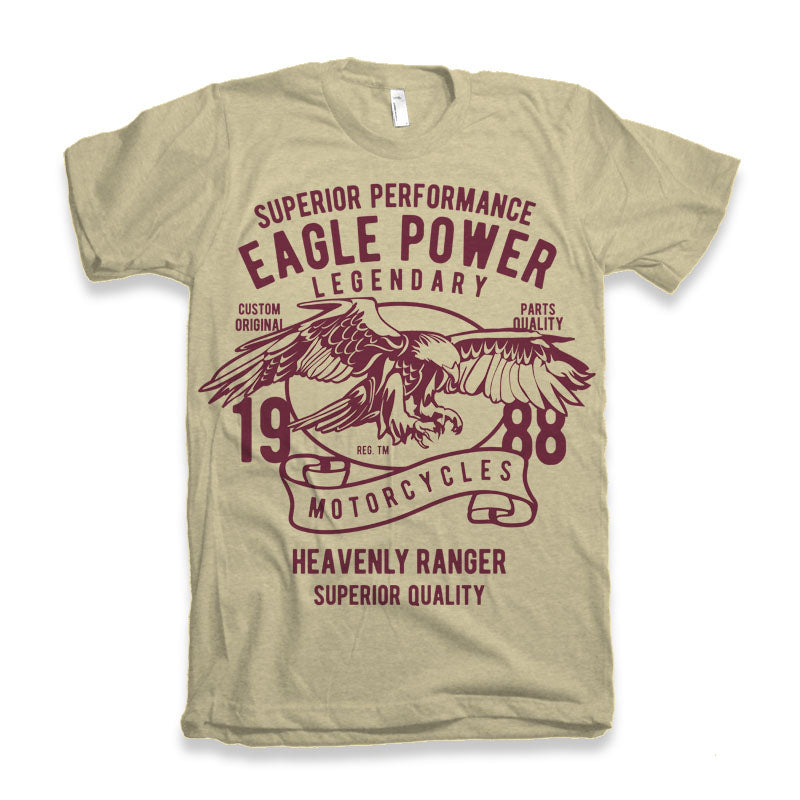 Spun Bamboo Eagle Power Men's Bamboo Viscose/Organic Cotton Short Sleeve Graphic T-Shirt — detail close-up