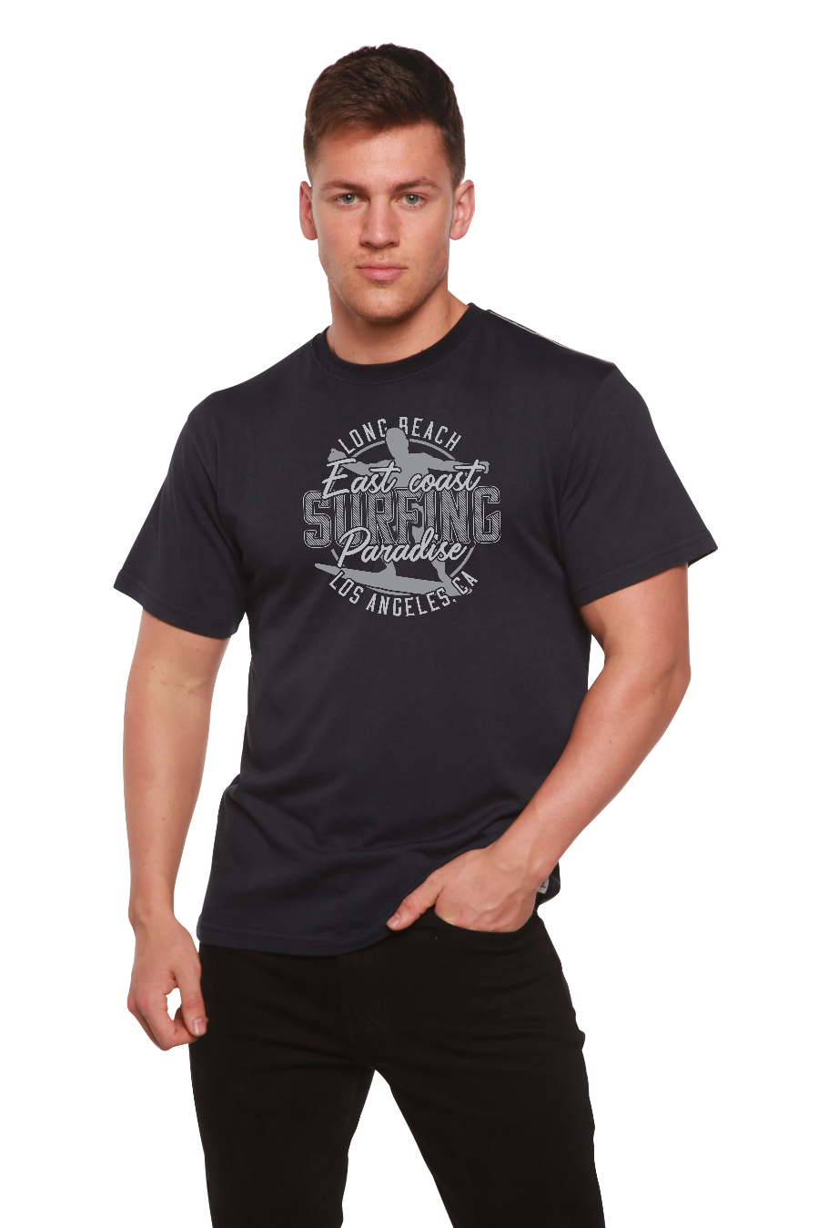 Spun Bamboo East Coast Paradise Men's Bamboo Viscose/Organic Cotton Short Sleeve Graphic T-Shirt — main product shot
