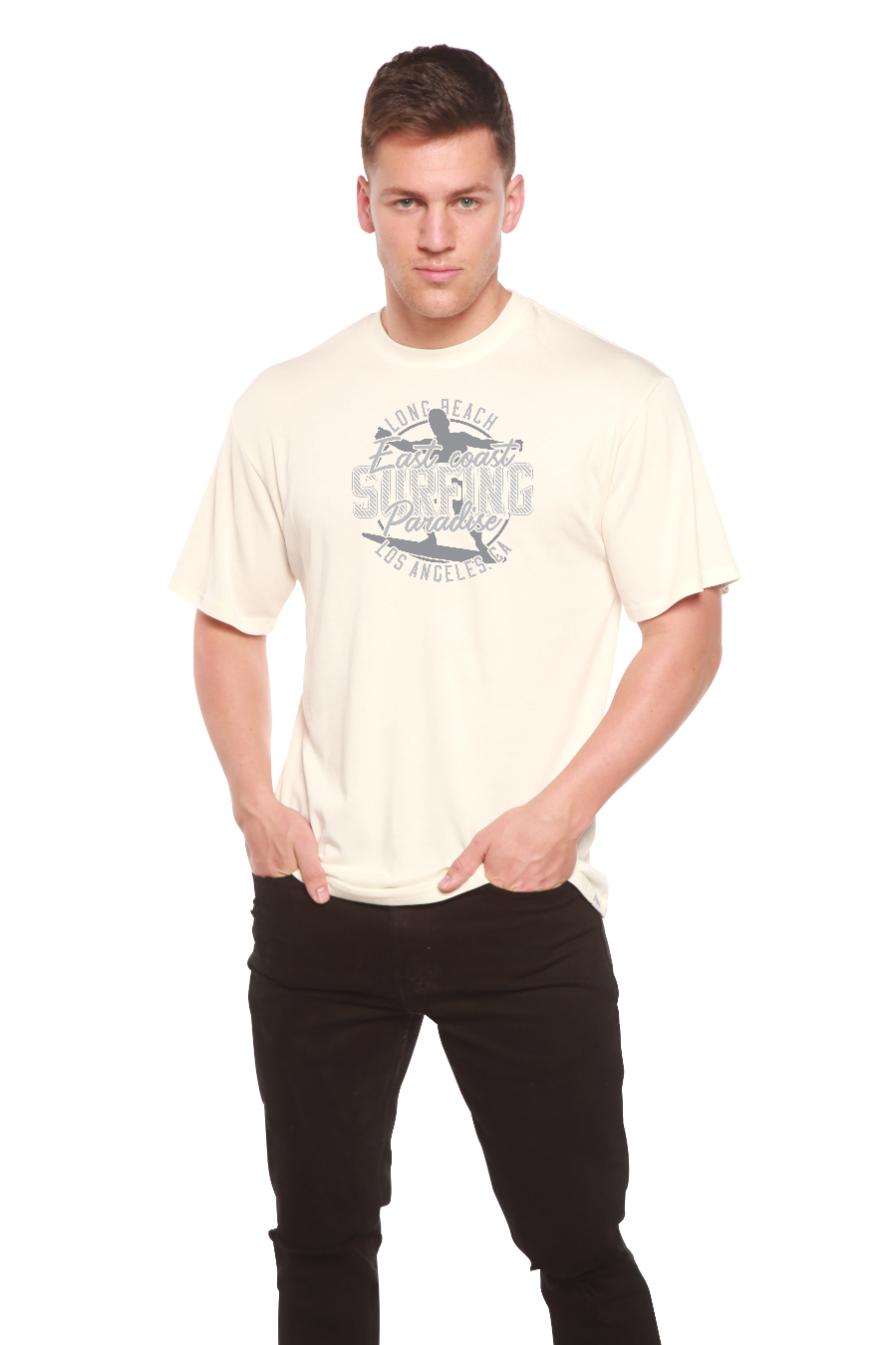 Spun Bamboo East Coast Paradise Men's Bamboo Viscose/Organic Cotton Short Sleeve Graphic T-Shirt — back view
