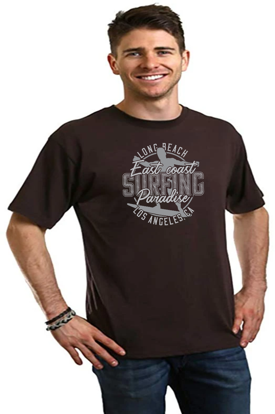 Spun Bamboo East Coast Paradise Men's Bamboo Viscose/Organic Cotton Short Sleeve Graphic T-Shirt — side view
