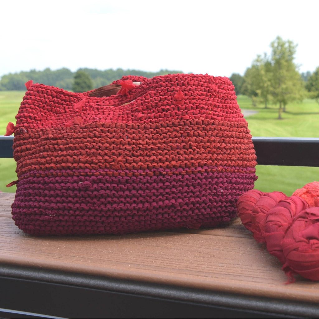Darn Good Yarn Easy Market Tote Crochet Kit or Knitting Kit — Darn Good Yarn branding close-up