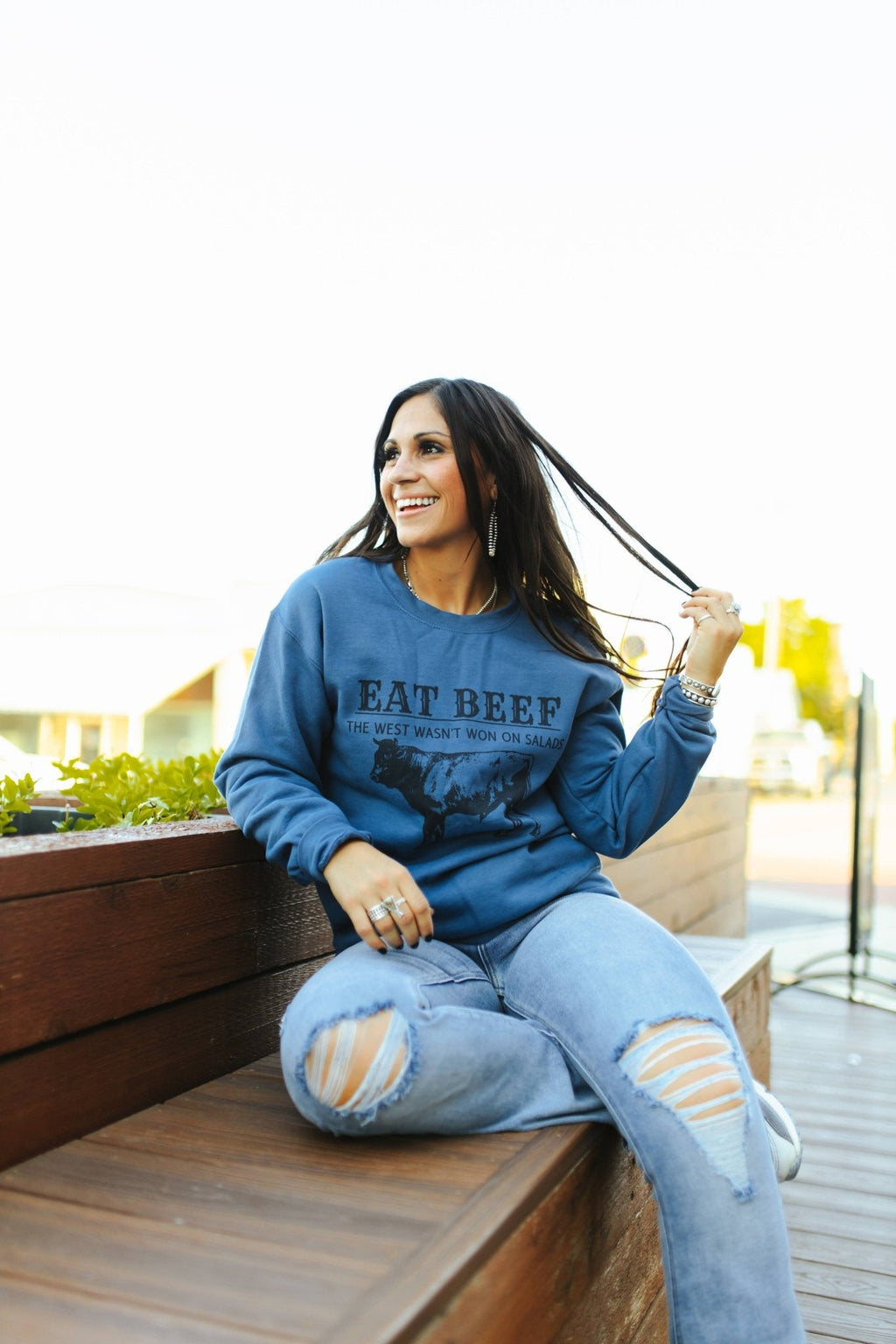 Wild Junkie West Wasn't Won On Salad Graphic Sweatshirt — main product shot