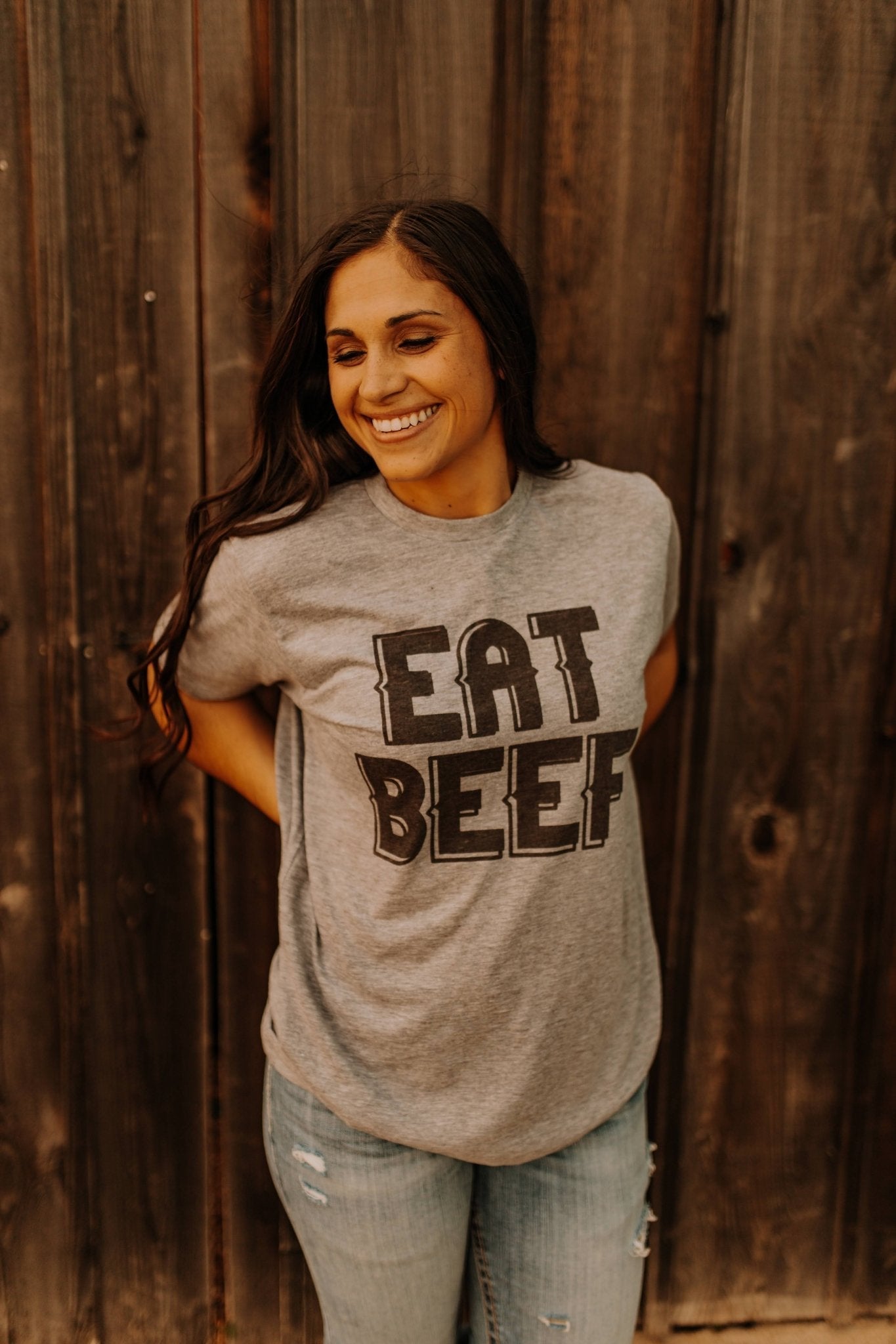 Wild Junkie Eat Beef Graphic Tee — side view