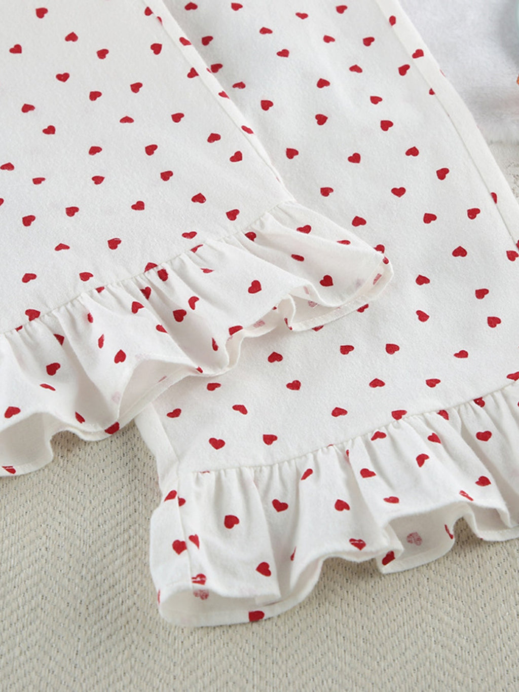 Heart Print Long Sleeve Top and Pants Lounge Set