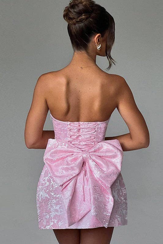 Pretty Little Patriot Pretty Little Patriot Sexy Marilyn Pink Strapless Bow Dress — detail shot 6