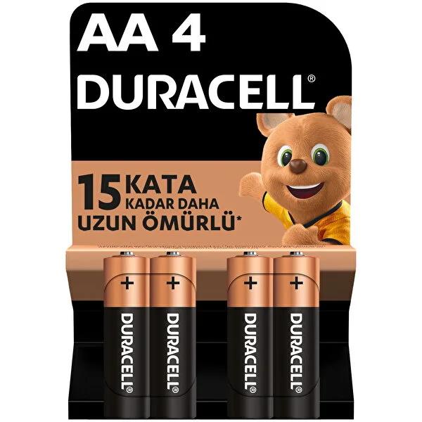Duracell AA Alkaline Batteries - 1.5V Long Lasting Power for High-Drain Devices - 4-Pack - Reliable Performance
