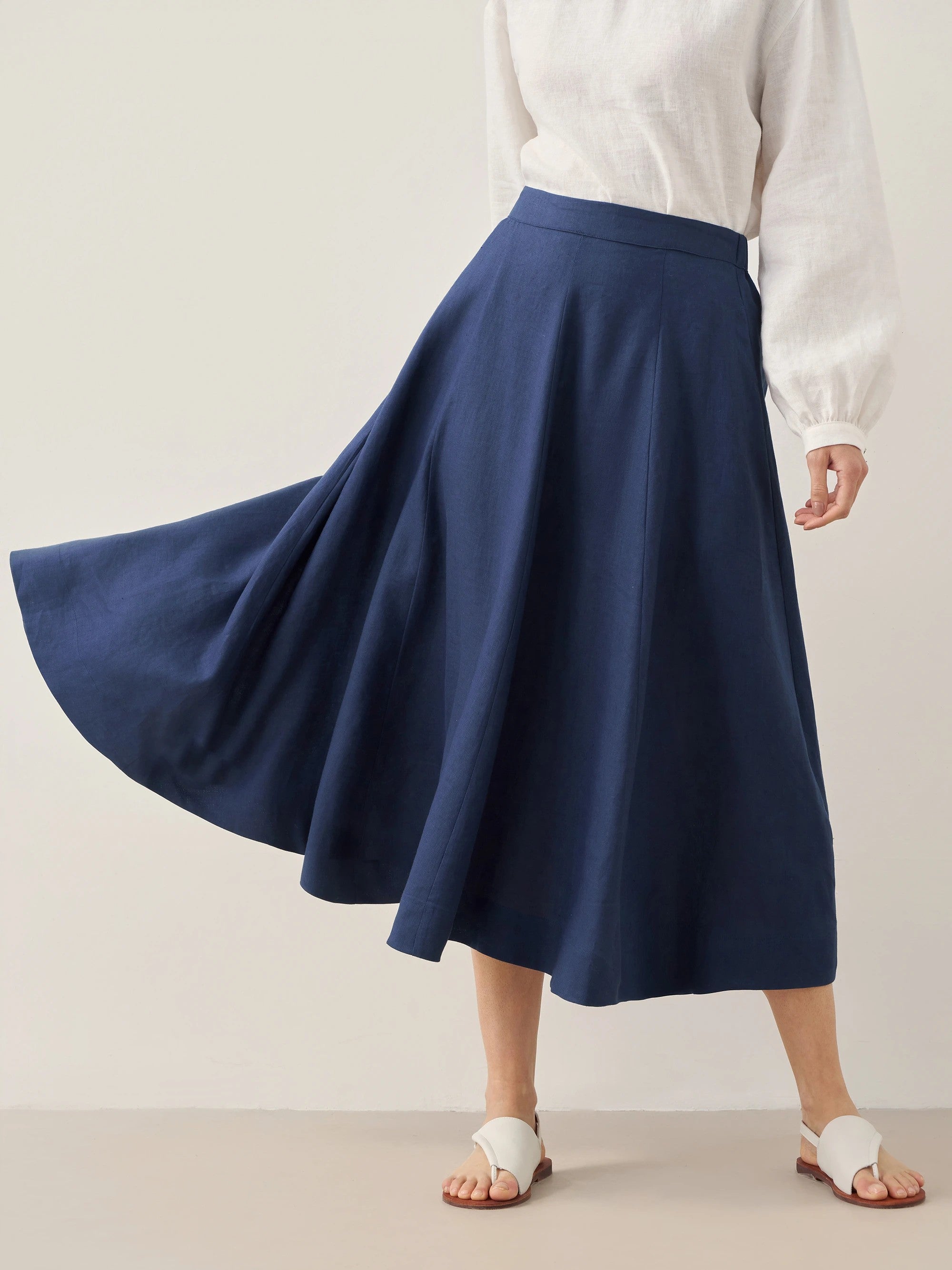 LINTICO 100% Linen A-Line Skirt JEMMA — main product shot