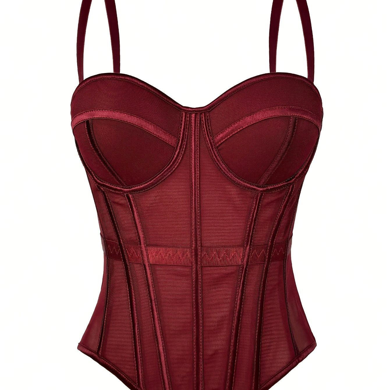 MyClosetAid Mesh See-Through Fishbone Corset — color detail