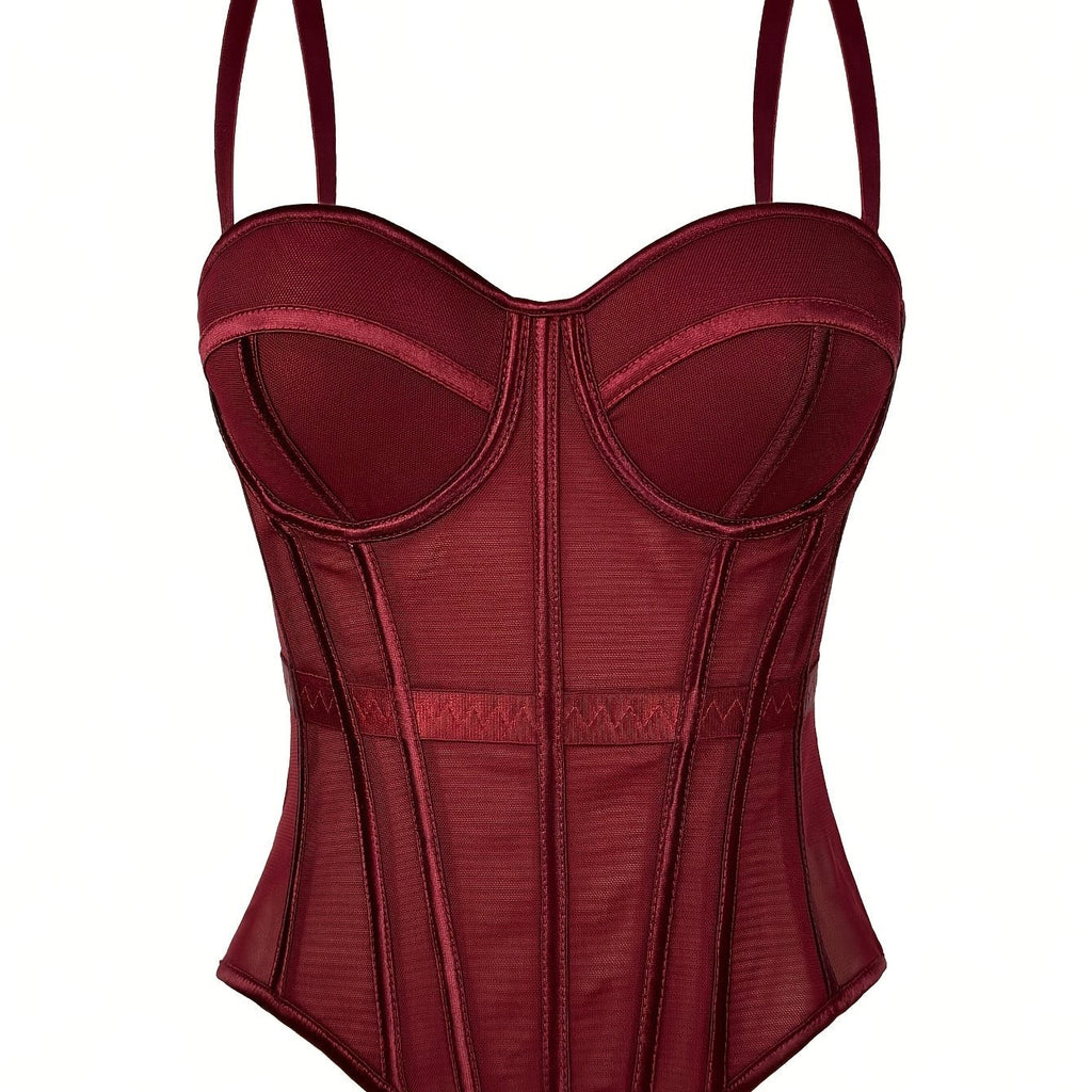 MyClosetAid Mesh See-Through Fishbone Corset — feature highlight