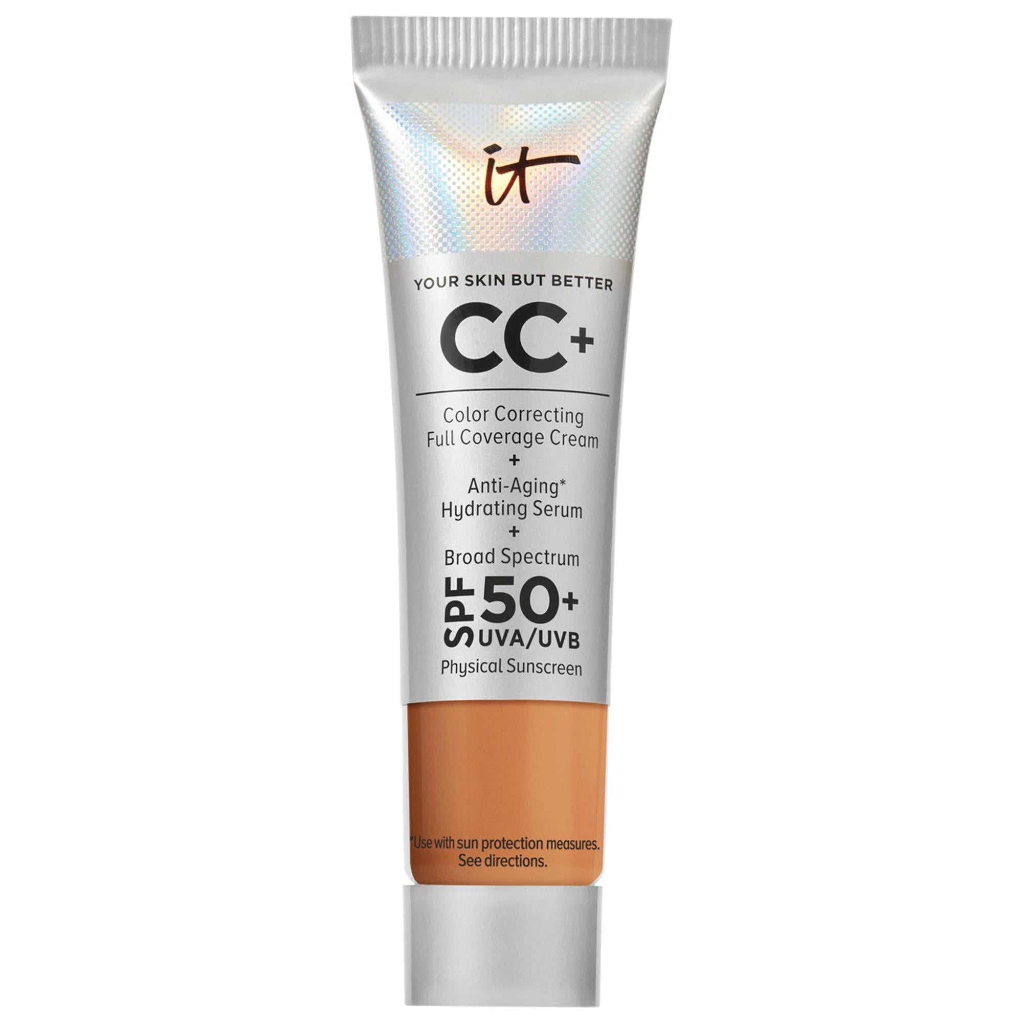 IT Cosmetics Mini CC+ Cream Full Coverage Color Correcting Foundation with SPF 50+ - Vegan, Gluten-Free, Cruelty-Free Makeup