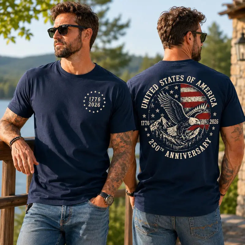 America 250 Patriotic Eagle T-Shirt – 1776–2026 Semi-Quincentennial Anniversary Commemorative Unisex Graphic Tee