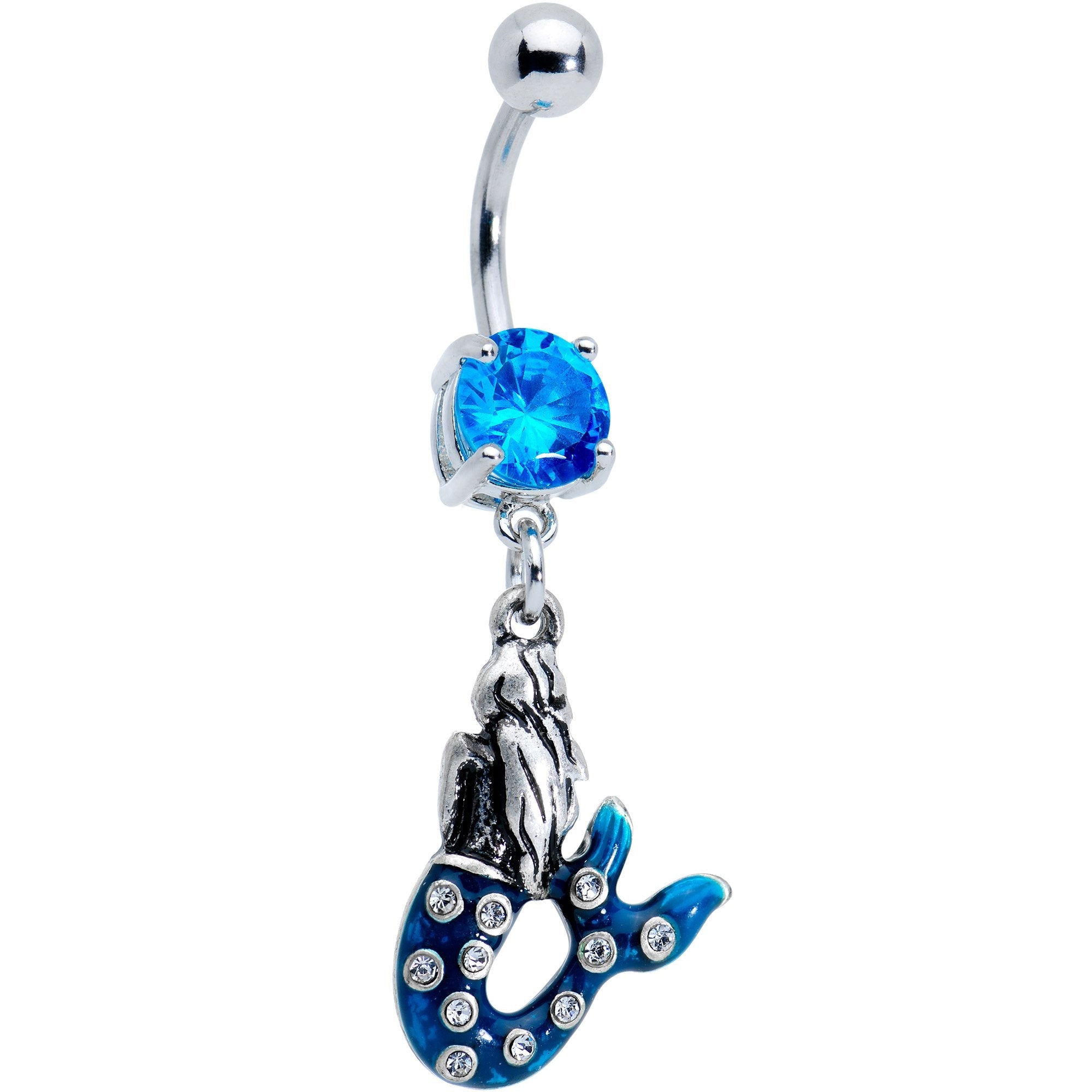 BodyCandy Aqua Gem Blue Mythical Mermaid Belly Ring — main product shot