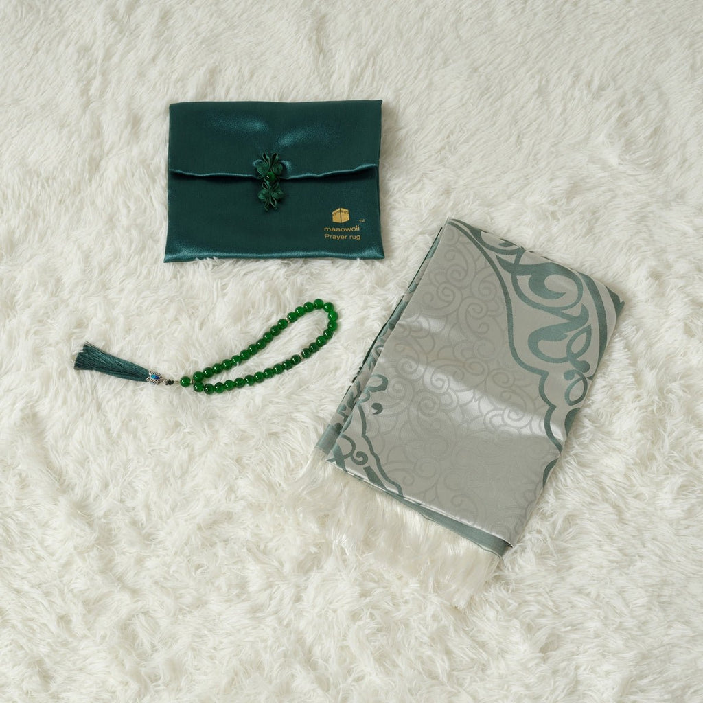 Mariam's Collection Eco-Friendly elegant Prayer Mat & Tasbeeh sets(MR066) — side view
