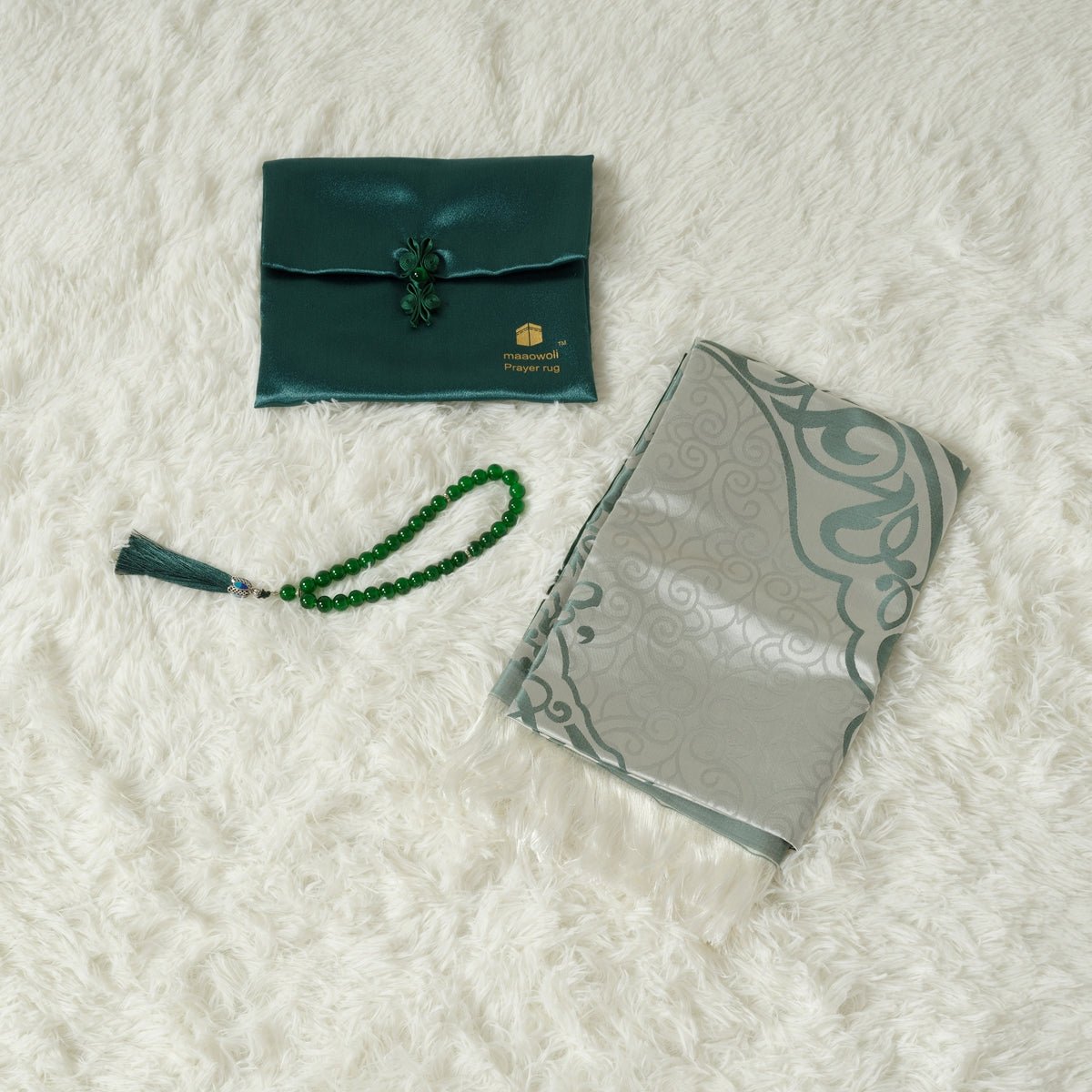 Mariam's Collection Eco-Friendly elegant Prayer Mat & Tasbeeh sets(MR066) — side view
