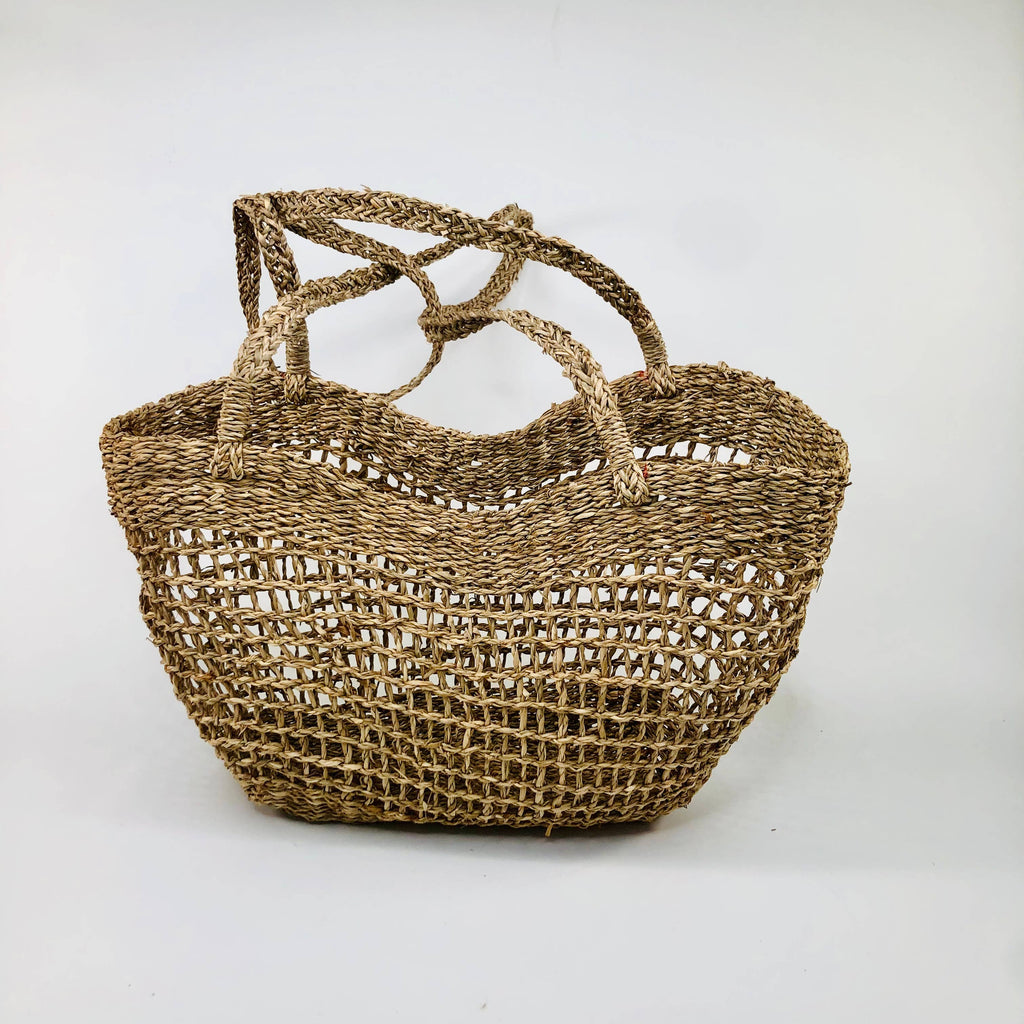 WONENA EcoFreax Market Woven Wicker Shopper Bag — main product shot