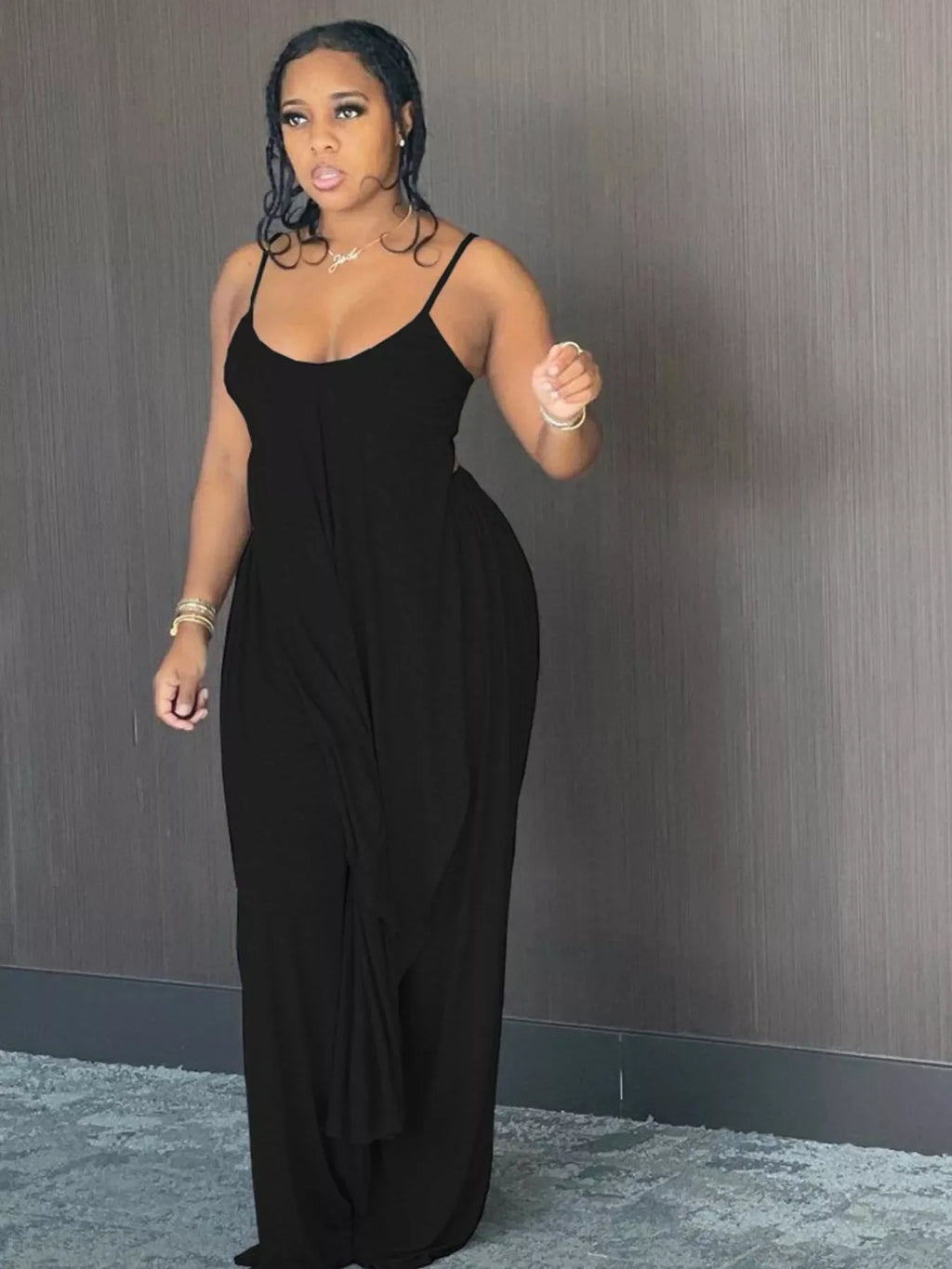 Full Size Asymmetrical Hem Cami and Pants Set Plus Size