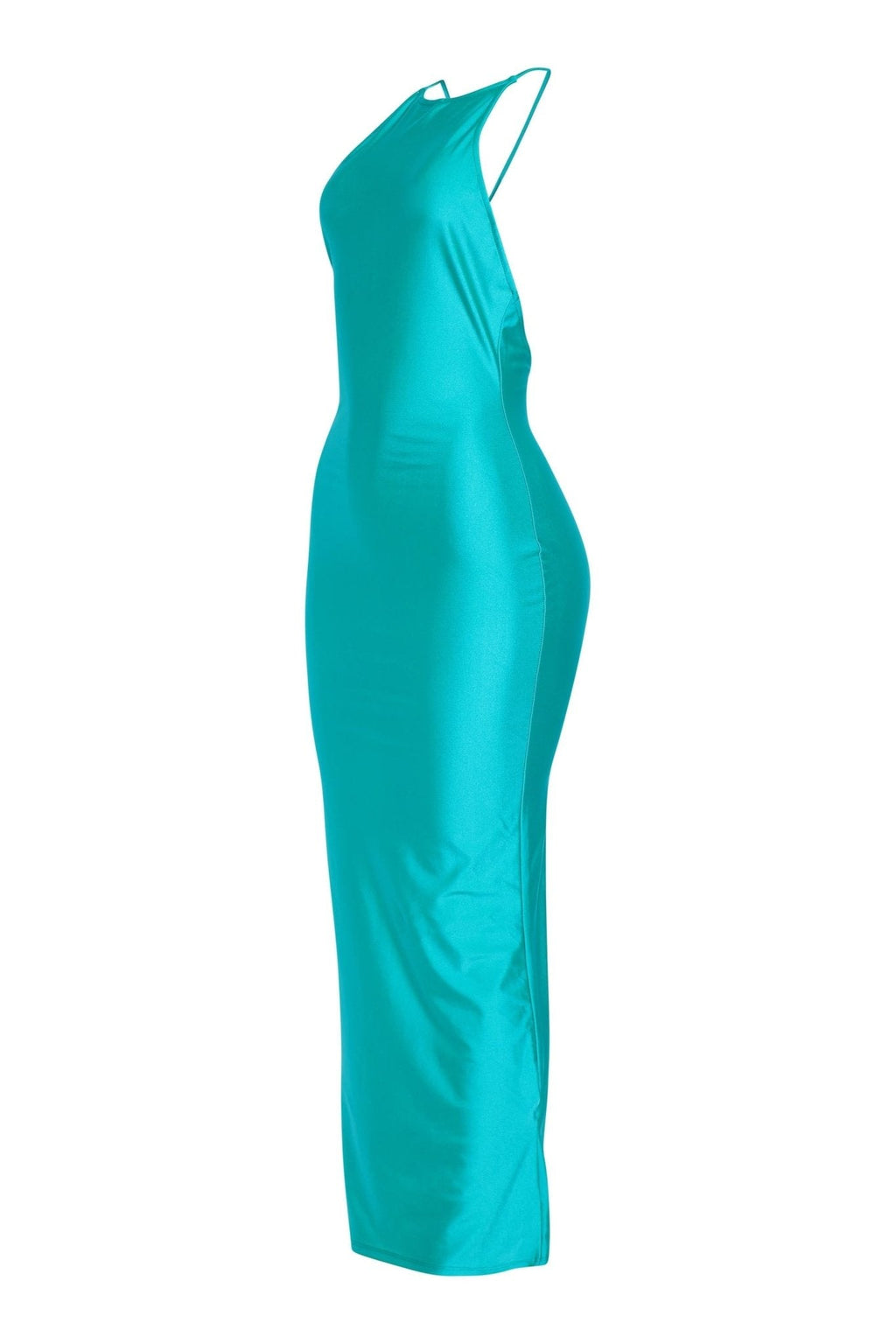 Edessa Halter Neck Open Back With Bead Detail Maxi Stretch Maxi Dress