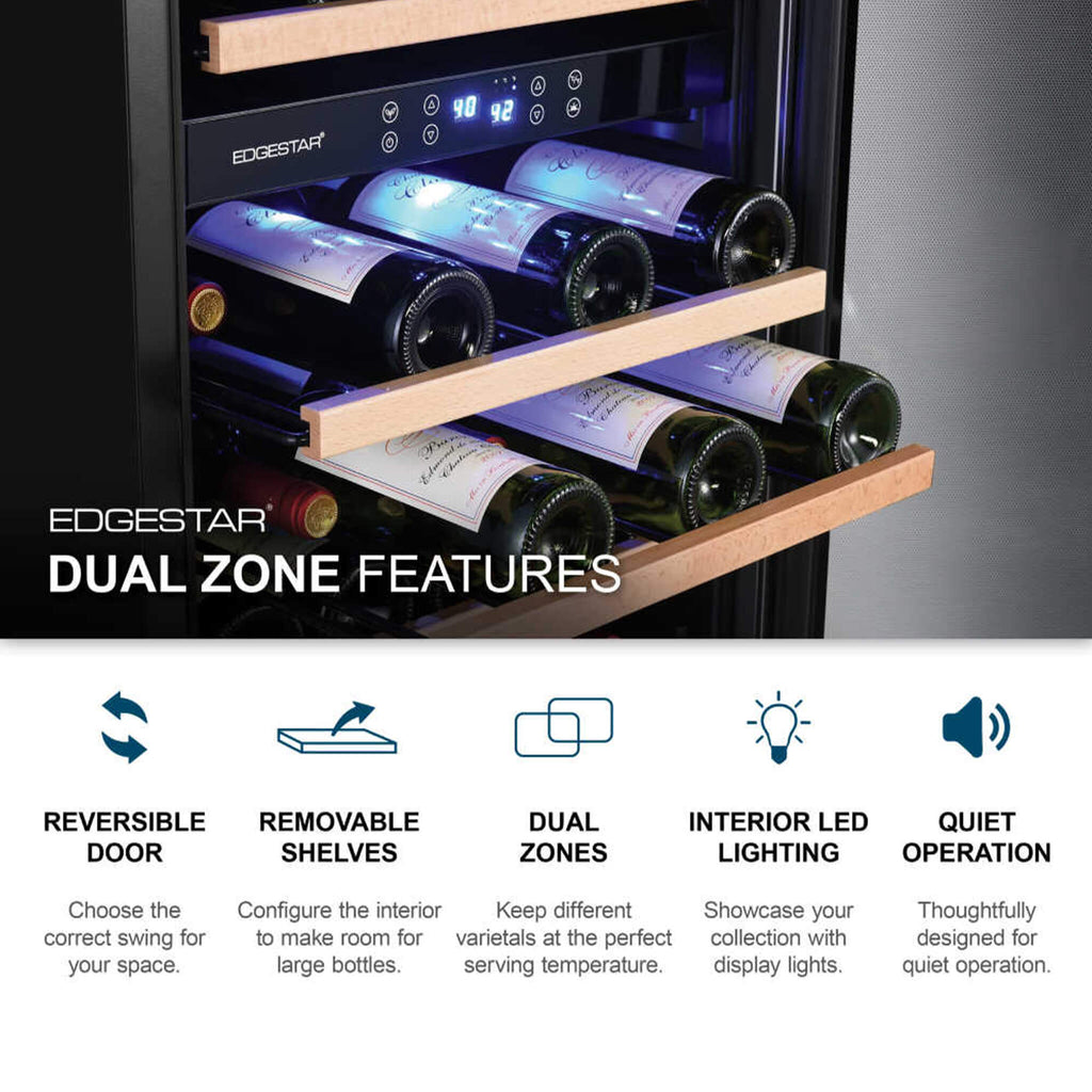 Edgestar Premium 24-Inch 101 Bottle Capacity Built-In Dual Zone Wine Cooler (SAK92835) – SAKSBY WHOLESALE, view 9