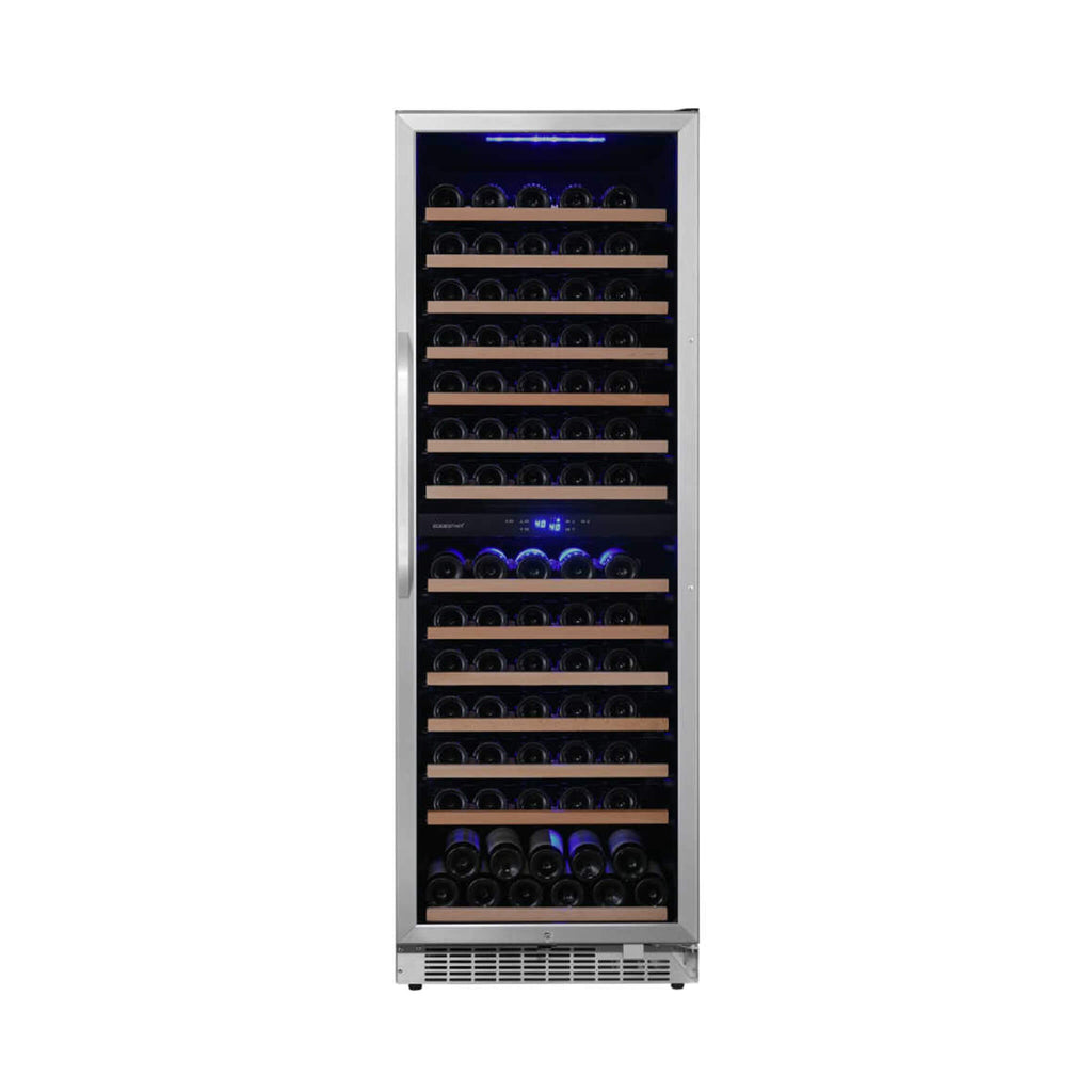 Edgestar 24-Inch 141 Bottle Capacity Freestanding Dual Zone Wine Cooler With Interior Lighting [CWR1552DZ] (SAK49245) – SAKSB