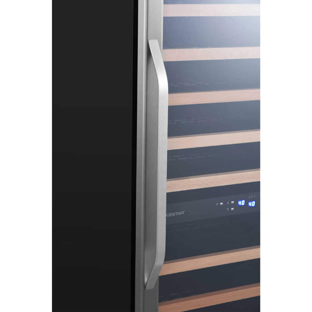 Edgestar 24-Inch 141 Bottle Capacity Freestanding Dual Zone Wine Cooler With Interior Lighting [CWR1552DZ] (SAK49245) – SAKSB