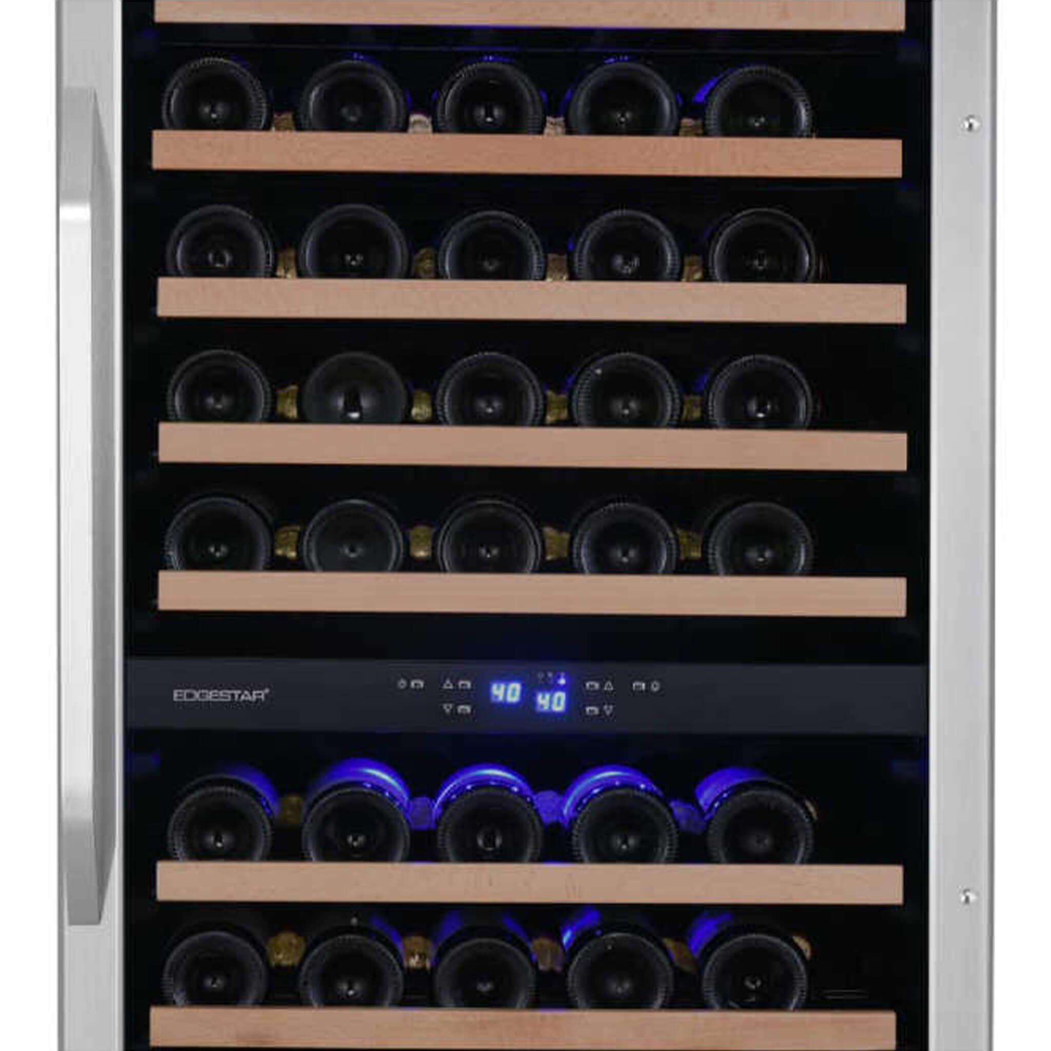 Edgestar 24-Inch 141 Bottle Capacity Freestanding Dual Zone Wine Cooler With Interior Lighting [CWR1552DZ] (SAK49245) – SAKSB