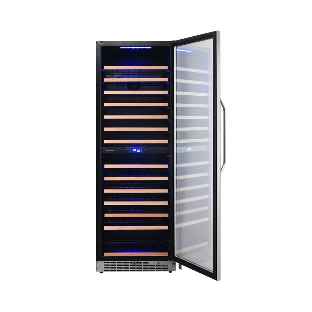 Edgestar 24-Inch 141 Bottle Capacity Freestanding Dual Zone Wine Cooler With Interior Lighting [CWR1552DZ] (SAK49245) – SAKSB