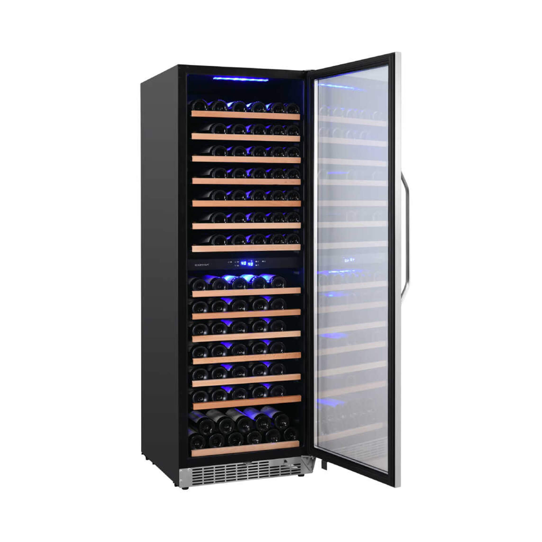 Edgestar 24-Inch 141 Bottle Capacity Freestanding Dual Zone Wine Cooler With Interior Lighting [CWR1552DZ] (SAK49245) – SAKSB
