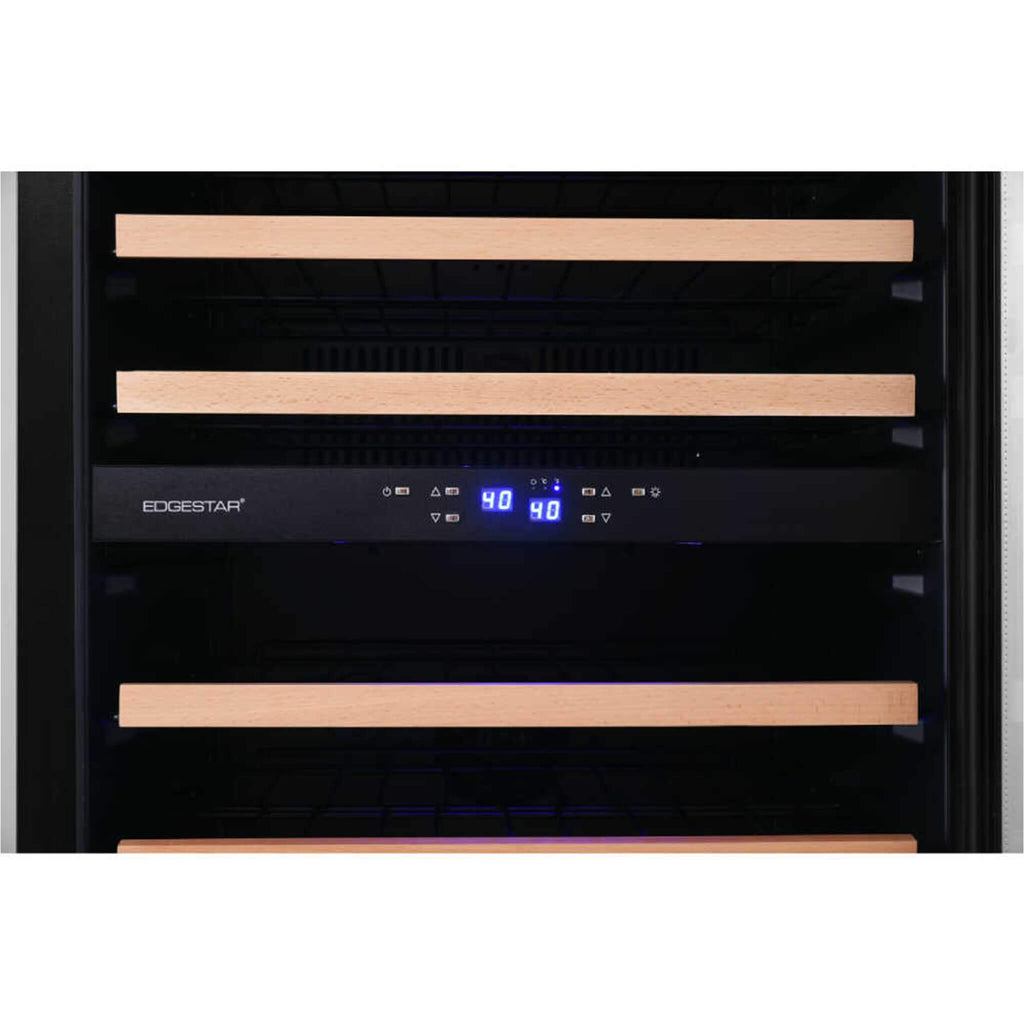 Edgestar 24-Inch 141 Bottle Capacity Freestanding Dual Zone Wine Cooler With Interior Lighting [CWR1552DZ] (SAK49245) – SAKSB