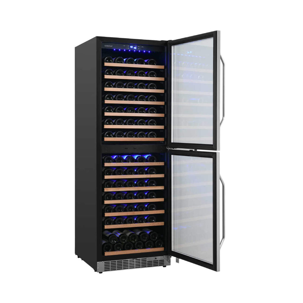 Edgestar 24-Inch 142 Bottle Built-In Dual Zone Double Door Wine Cooler With Door Lock [CWR1553DD] (SAK30742) – SAKSBY WHOLESA