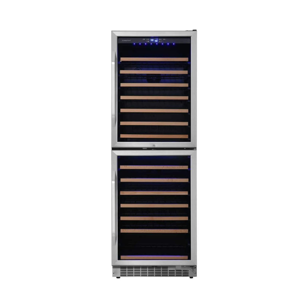 Edgestar 24-Inch 142 Bottle Built-In Dual Zone Double Door Wine Cooler With Door Lock [CWR1553DD] (SAK30742) – SAKSBY WHOLESA