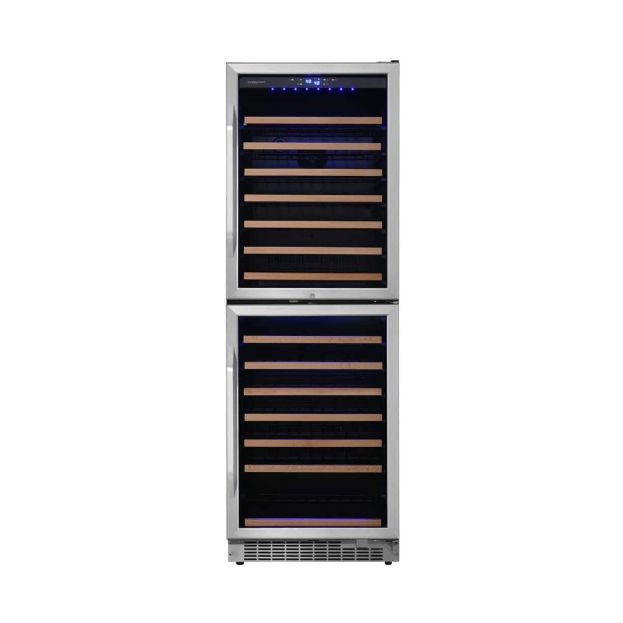 Edgestar 24-Inch 142 Bottle Built-In Dual Zone Double Door Wine Cooler With Door Lock [CWR1553DD] (SAK30742) – SAKSBY WHOLESA