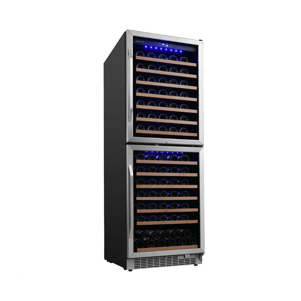 Edgestar 24-Inch 142 Bottle Built-In Dual Zone Double Door Wine Cooler With Door Lock [CWR1553DD] (SAK30742) – SAKSBY WHOLESA