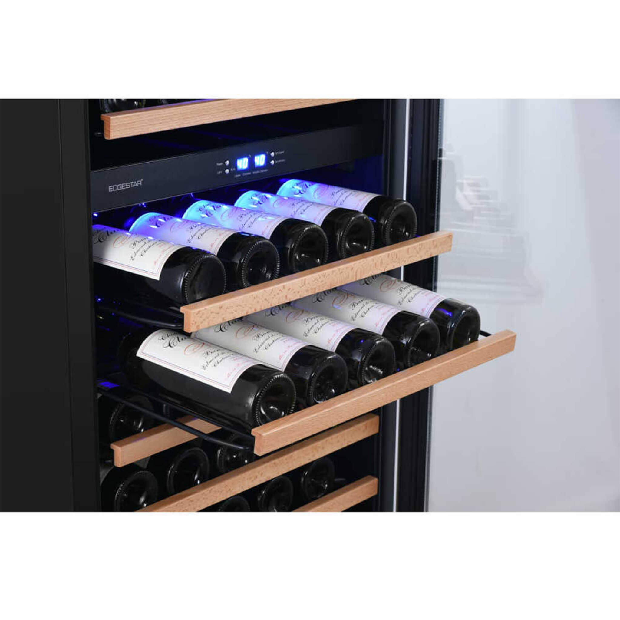Edgestar 24-Inch 142 Bottle Built-In Dual Zone Double Door Wine Cooler With Door Lock [CWR1553DD] (SAK30742) – SAKSBY WHOLESA