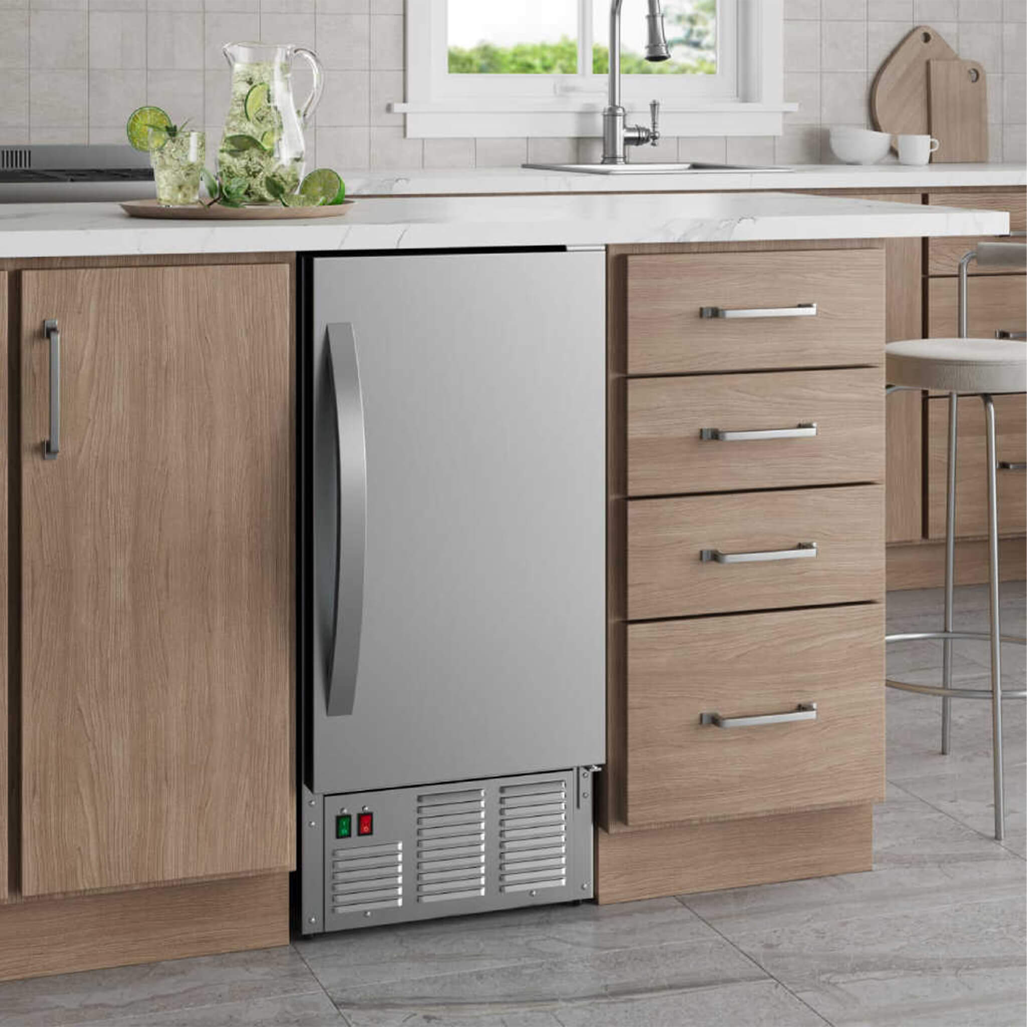 Edgestar 15-Inch Outdoor Undercounter Ice Maker W/ 50 LBS Daily Ice Production [OIM450SS] (SAK84720) – SAKSBY WHOLESALE, view