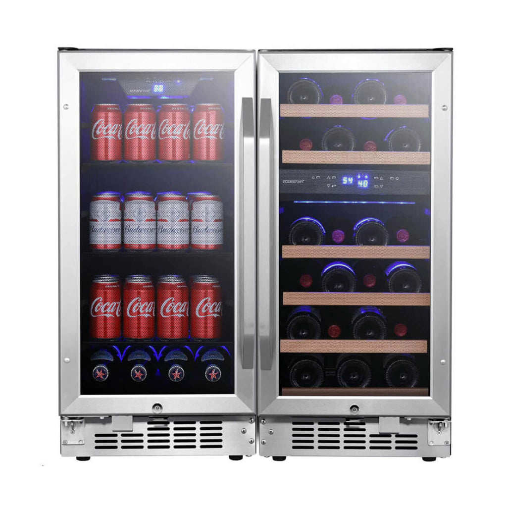 Edgestar 30-Inch Dual Zone Side By Side Cooler With 26 Wine Bottle And 80 Can Capacity [CWBV80261] (SAK72461) – SAKSBY WHOLES