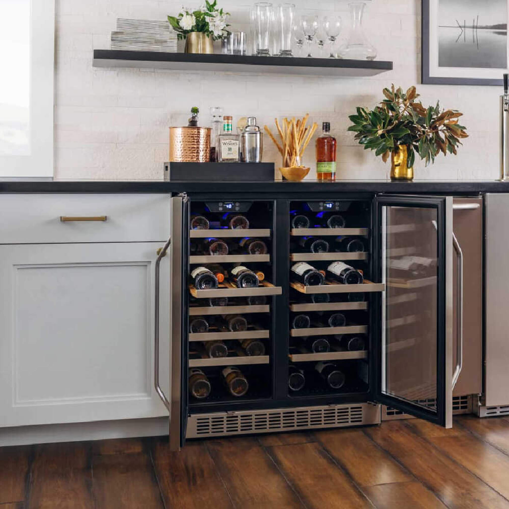 Edgestar 30-Inch Wide 56 Bottle Capacity Built-In French Door Wine Cooler With Door Locks [CWR5631FD] (SAK56381) – SAKSBY WHO