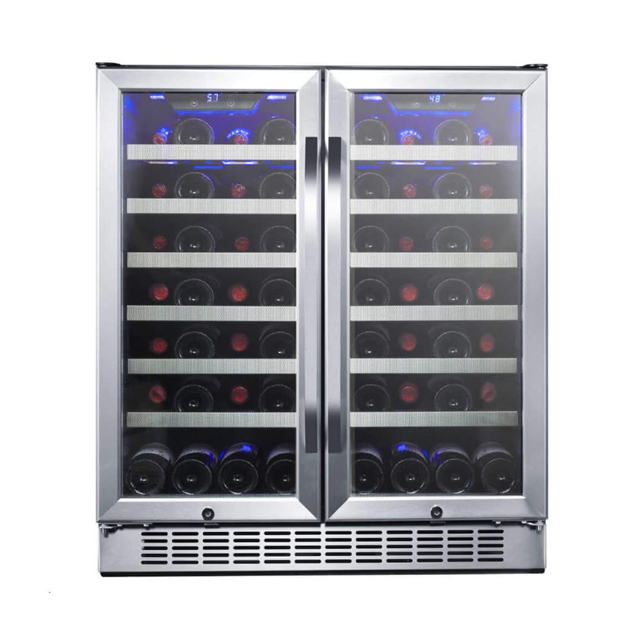 Edgestar 30-Inch Wide 56 Bottle Capacity Built-In French Door Wine Cooler With Door Locks [CWR5631FD] (SAK56381) – SAKSBY WHO