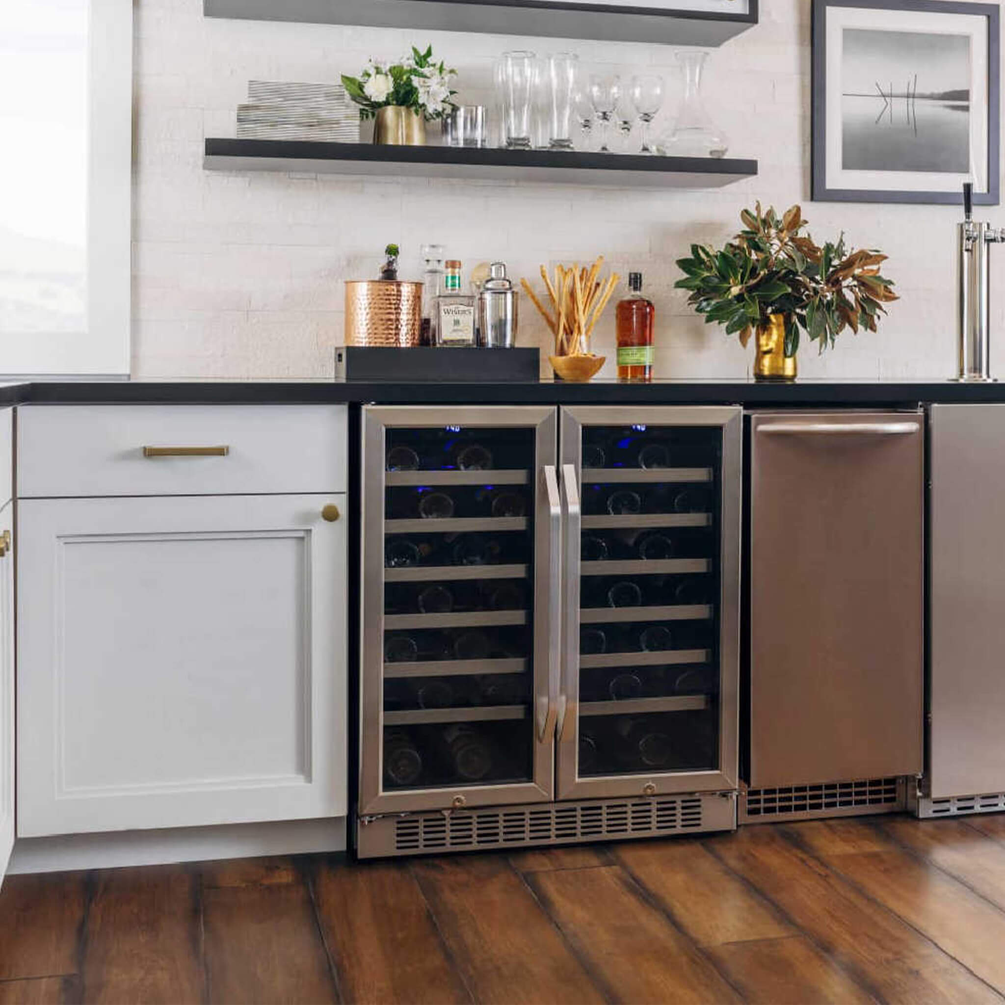 Edgestar 30-Inch Wide 56 Bottle Capacity Built-In French Door Wine Cooler With Door Locks [CWR5631FD] (SAK56381) – SAKSBY WHO