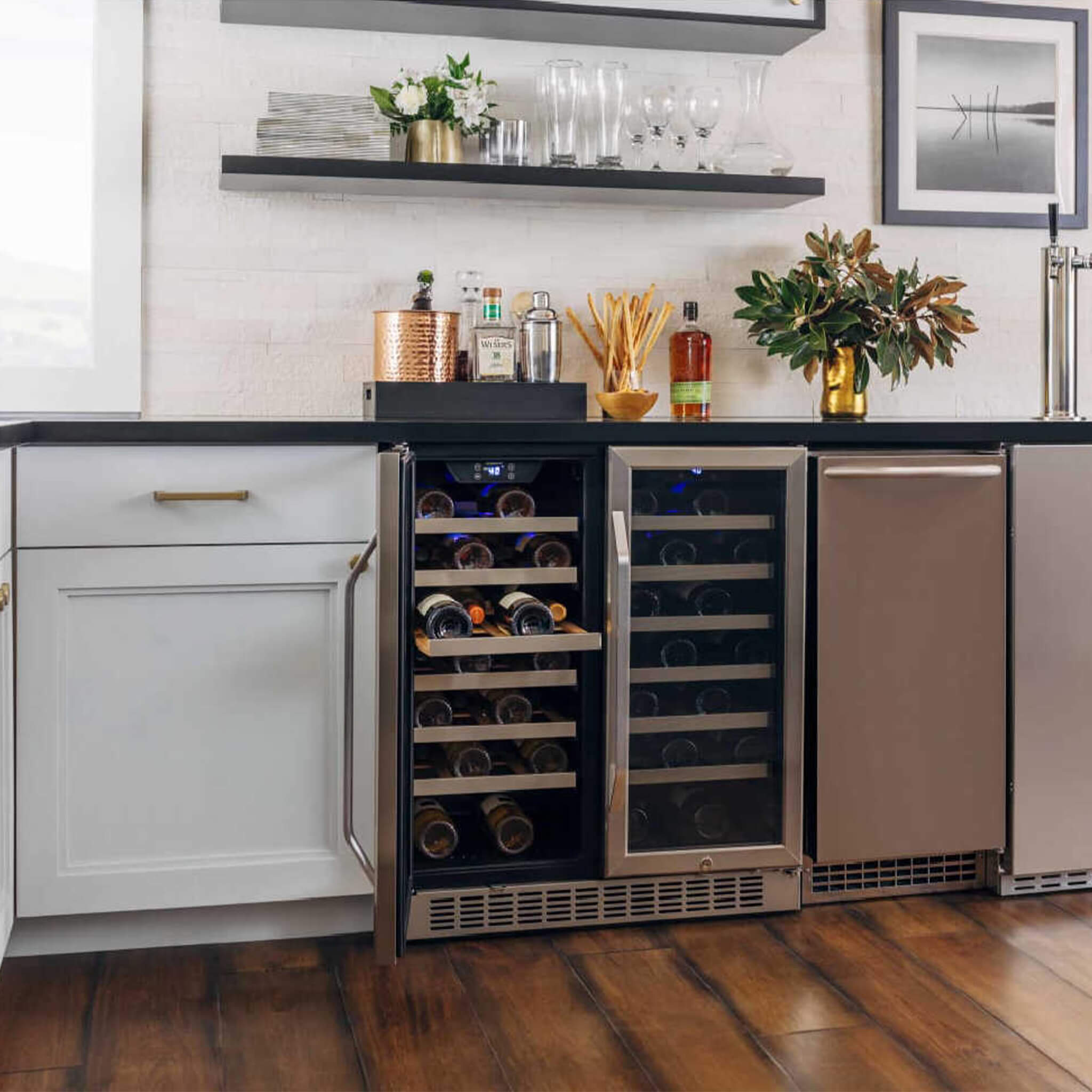 Edgestar 30-Inch Wide 56 Bottle Capacity Built-In French Door Wine Cooler With Door Locks [CWR5631FD] (SAK56381) – SAKSBY WHO