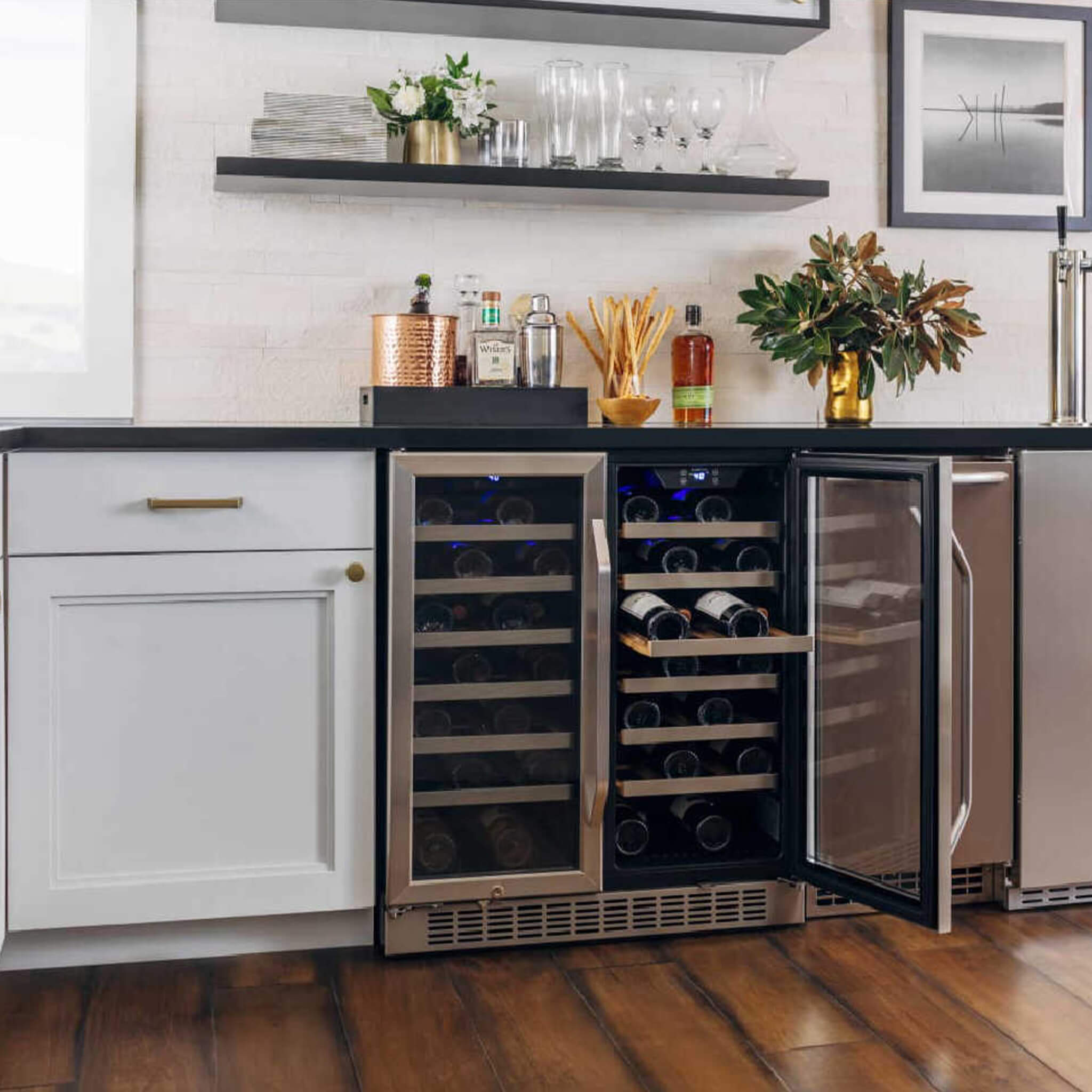 Edgestar 30-Inch Wide 56 Bottle Capacity Built-In French Door Wine Cooler With Door Locks [CWR5631FD] (SAK56381) – SAKSBY WHO