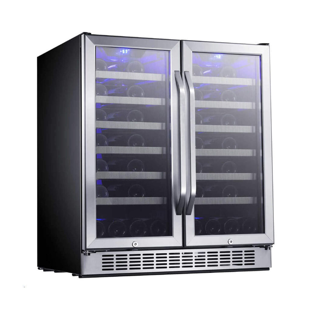 Edgestar 30-Inch Wide 56 Bottle Capacity Built-In French Door Wine Cooler With Door Locks [CWR5631FD] (SAK56381) – SAKSBY WHO