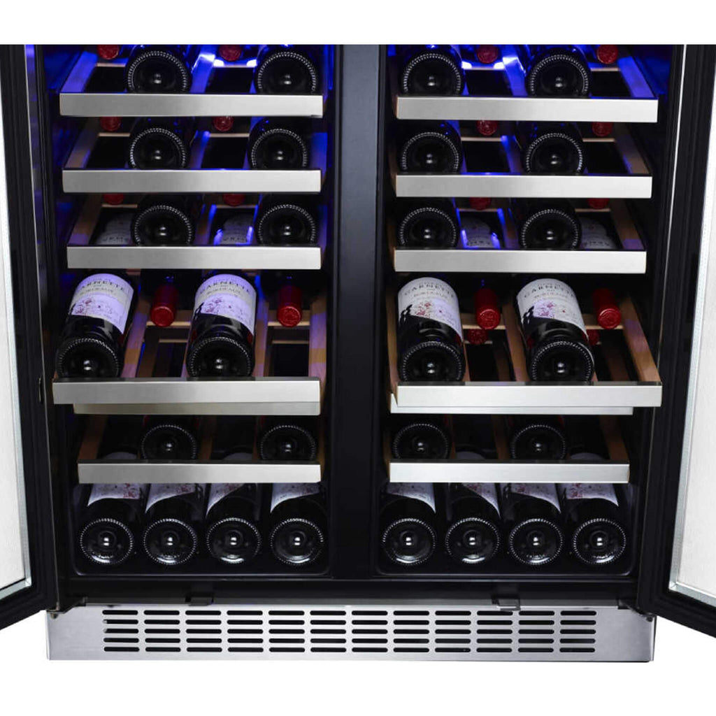 Edgestar 30-Inch Wide 56 Bottle Capacity Built-In French Door Wine Cooler With Door Locks [CWR5631FD] (SAK56381) – SAKSBY WHO
