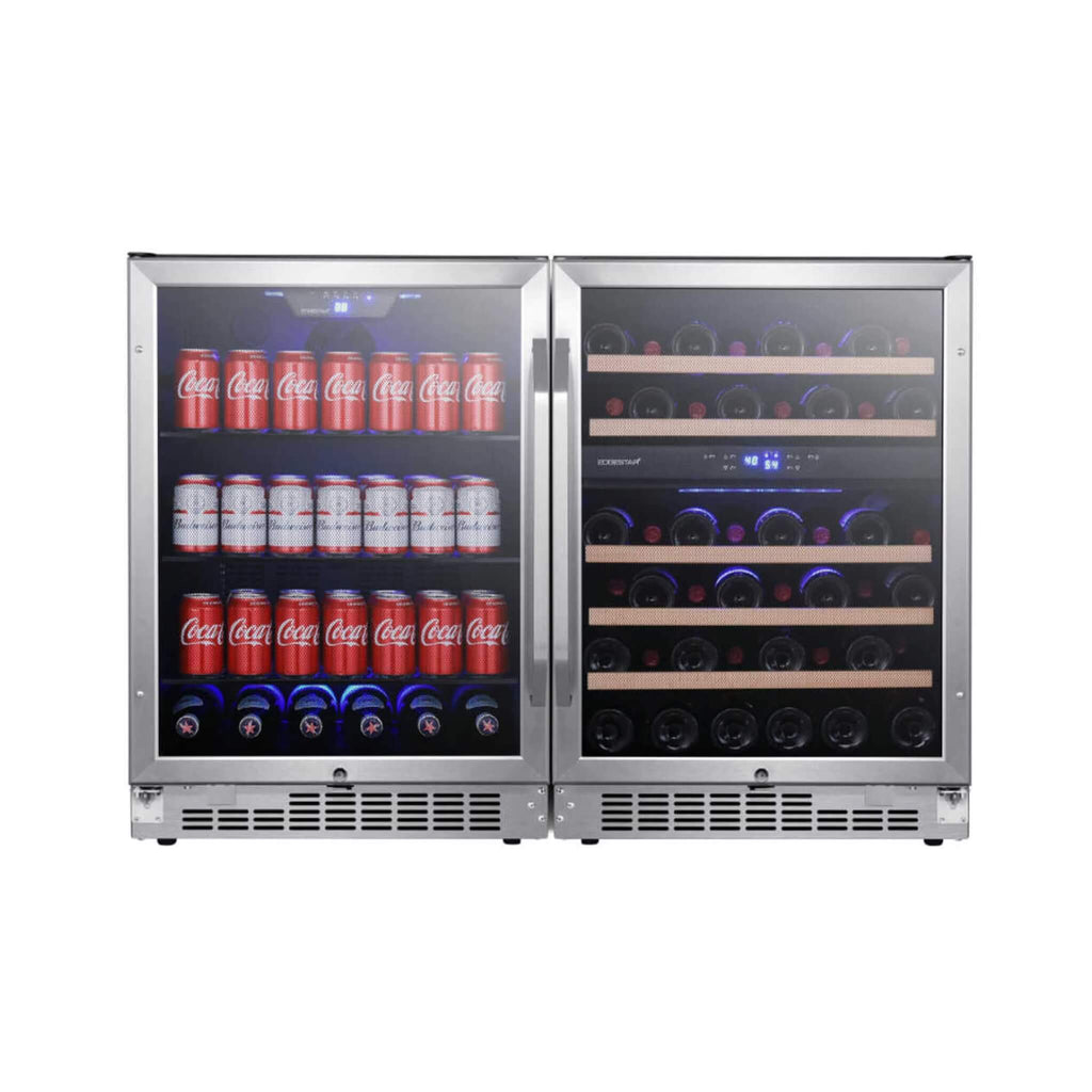 Edgestar 48-Inch Built-In Side-by-Side Wine & Beverage Center With 142 Can And 46 Bottle Capacity (SAK82552) – SAKSBY WHOLESA