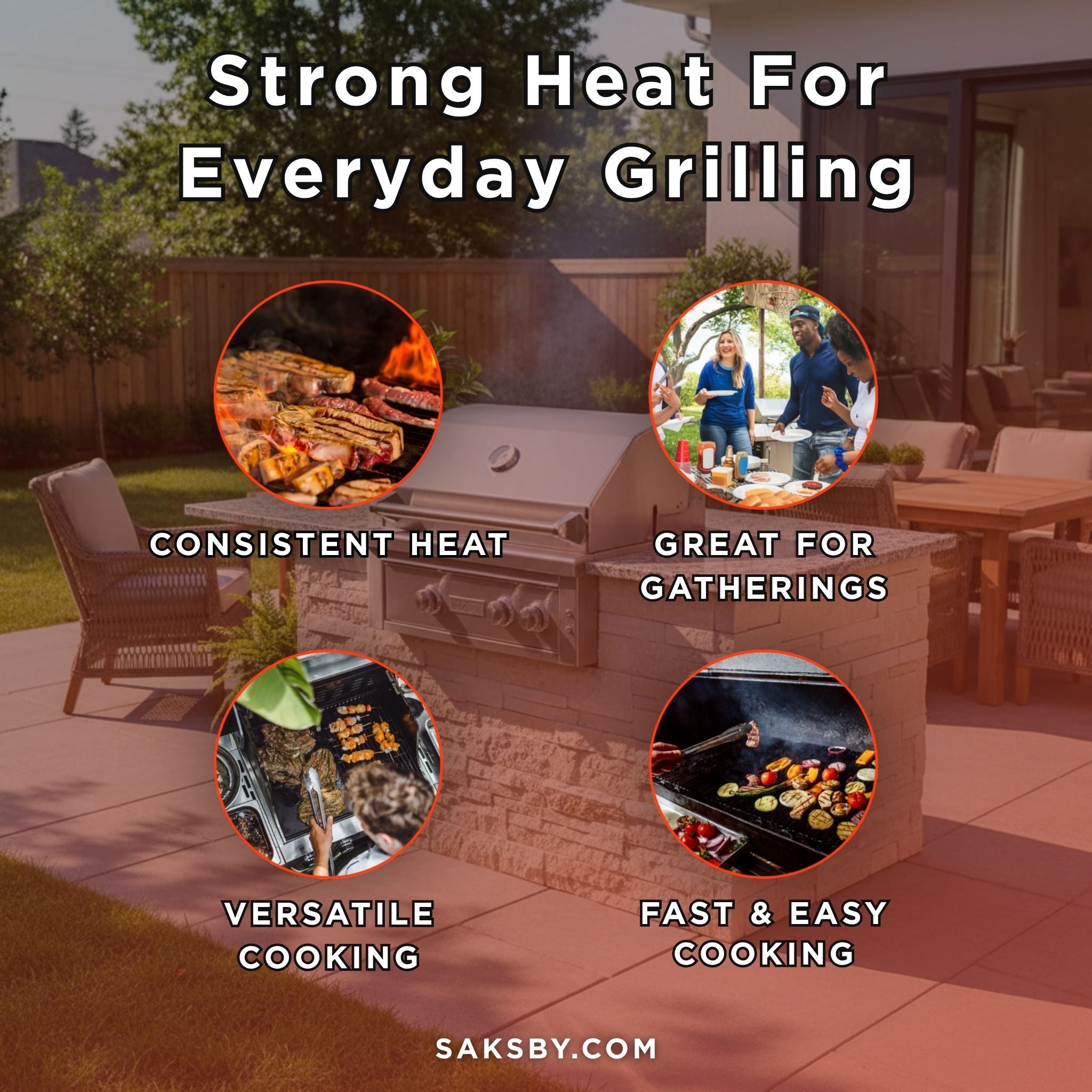 Edgestar 60K BTU 30-Inch Outdoor Built-In Grill With Rotisserie And LED Lighting (SAK52871) – SAKSBY WHOLESALE, view 4