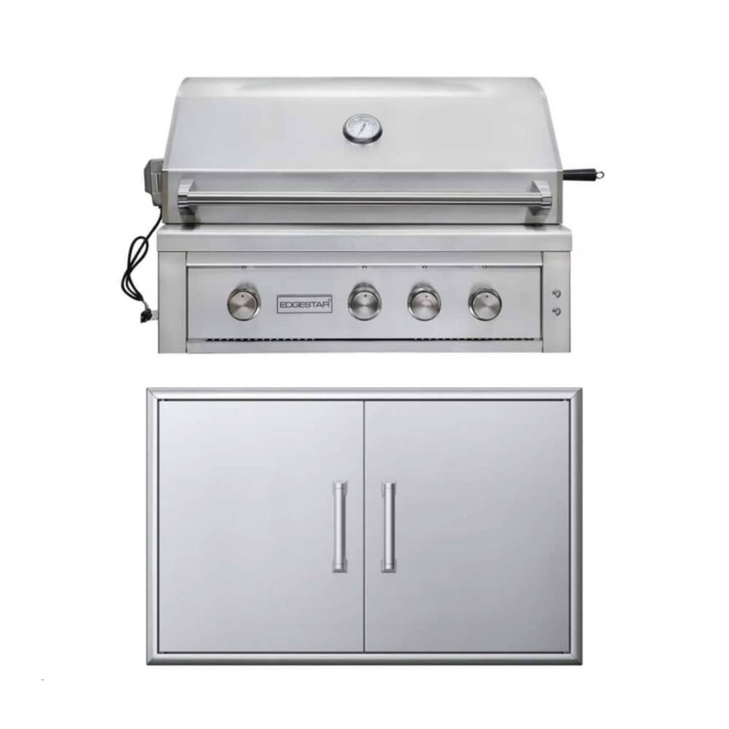 Edgestar 89K BTU 36-Inch Built-In Grill With Insulated Jacket And Double Access Doors [GRL360IBKIT] (SAK78429) – SAKSBY WHOLE