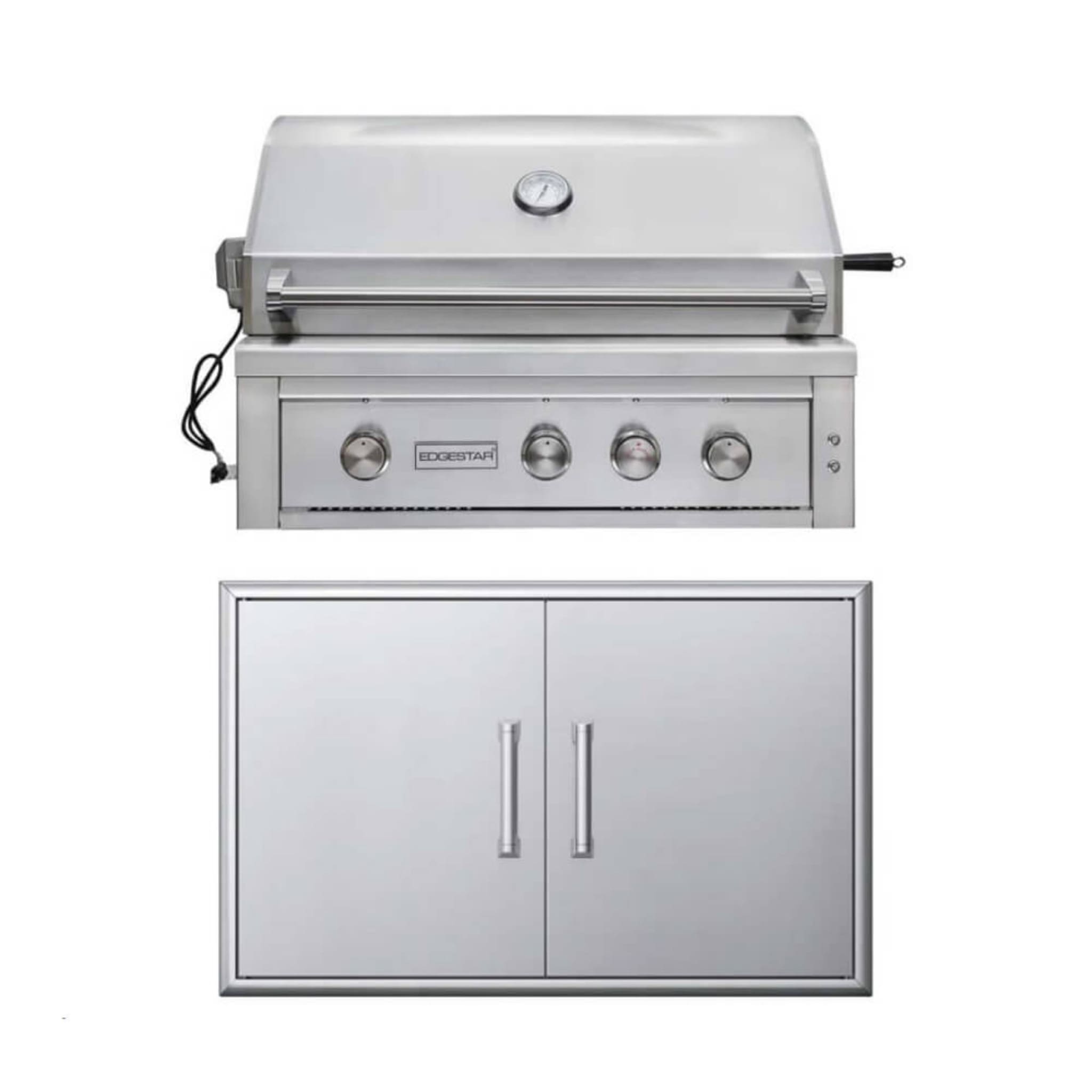 Edgestar 89K BTU 36-Inch Built-In Grill With Insulated Jacket And Double Access Doors [GRL360IBKIT] (SAK78429) – SAKSBY WHOLE