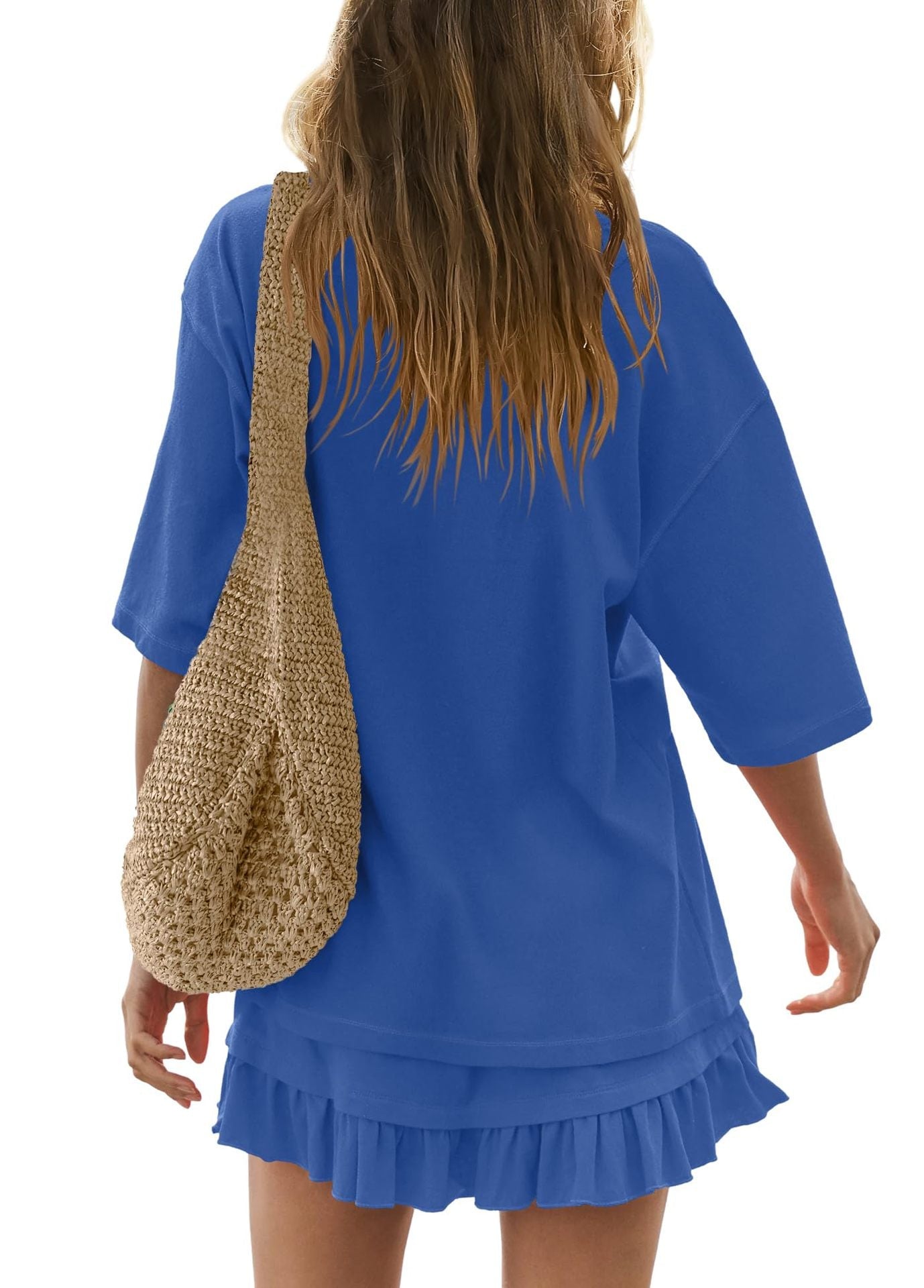 Round Neck Half Sleeve Tee and Skirt Set