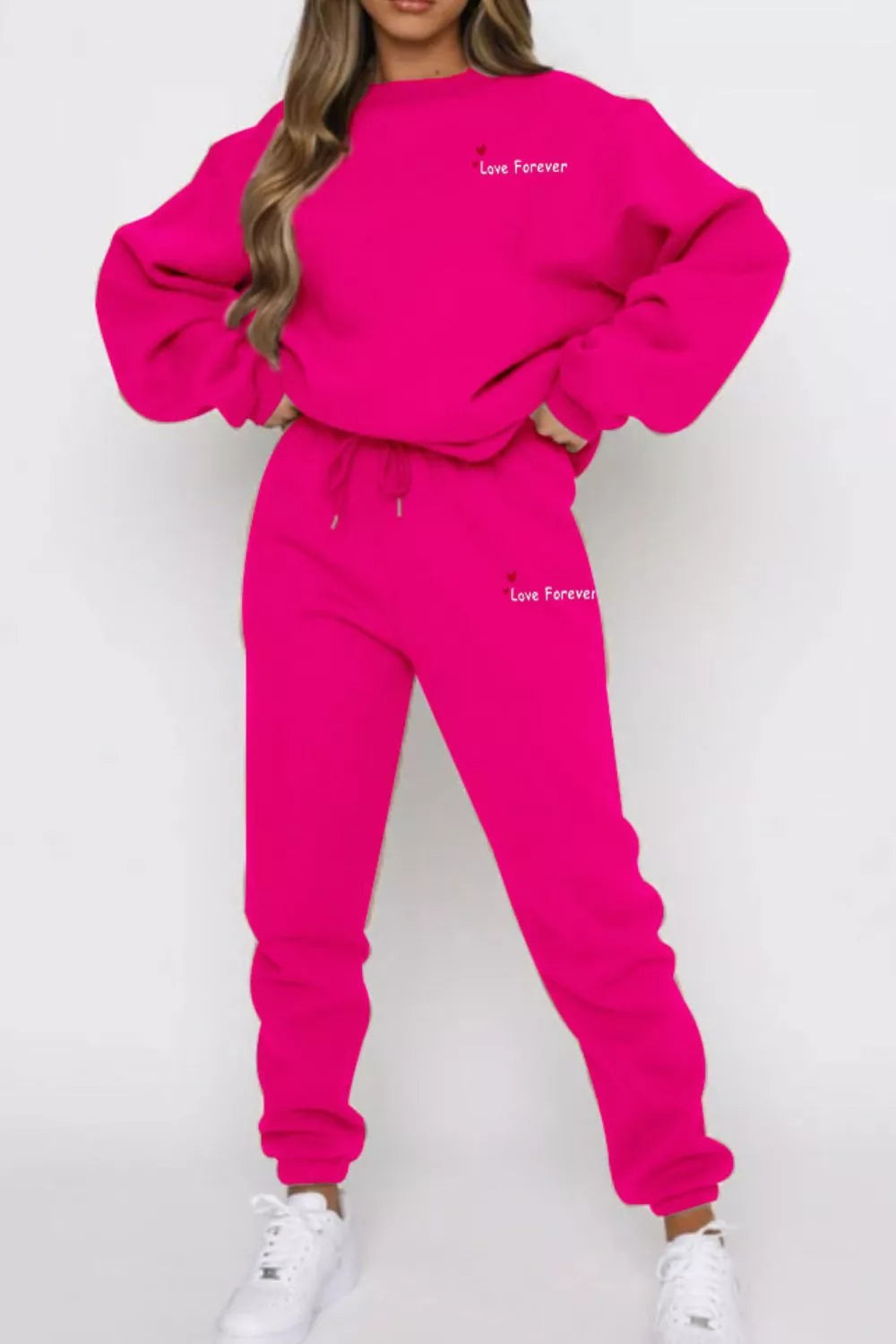 Round Neck Sweatshirt and Joggers Set