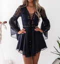 Pretty Little Patriot Pretty Little Patriot Black Lace Crochet Dress — Black detail